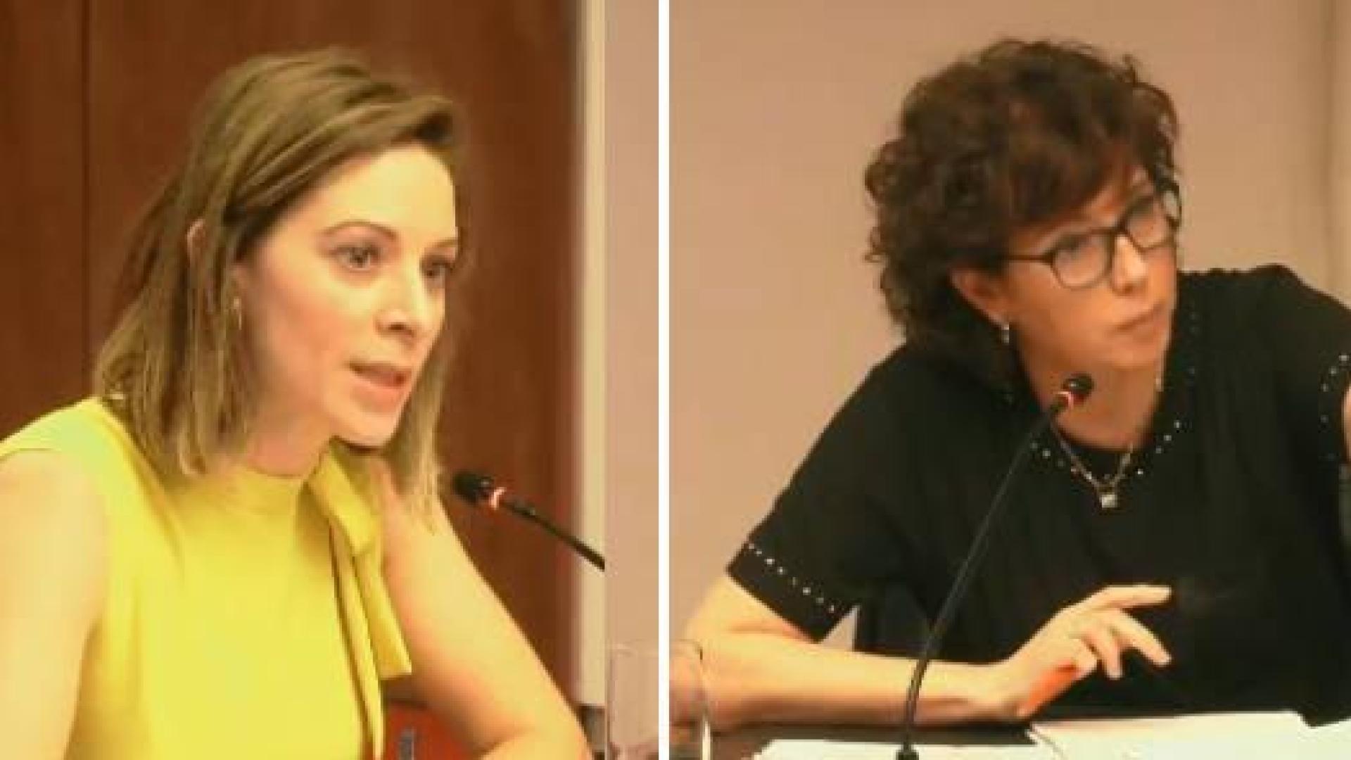 María Elena Llorente (NA+) y Ainhoa Unzu (PSN), durante el debate.