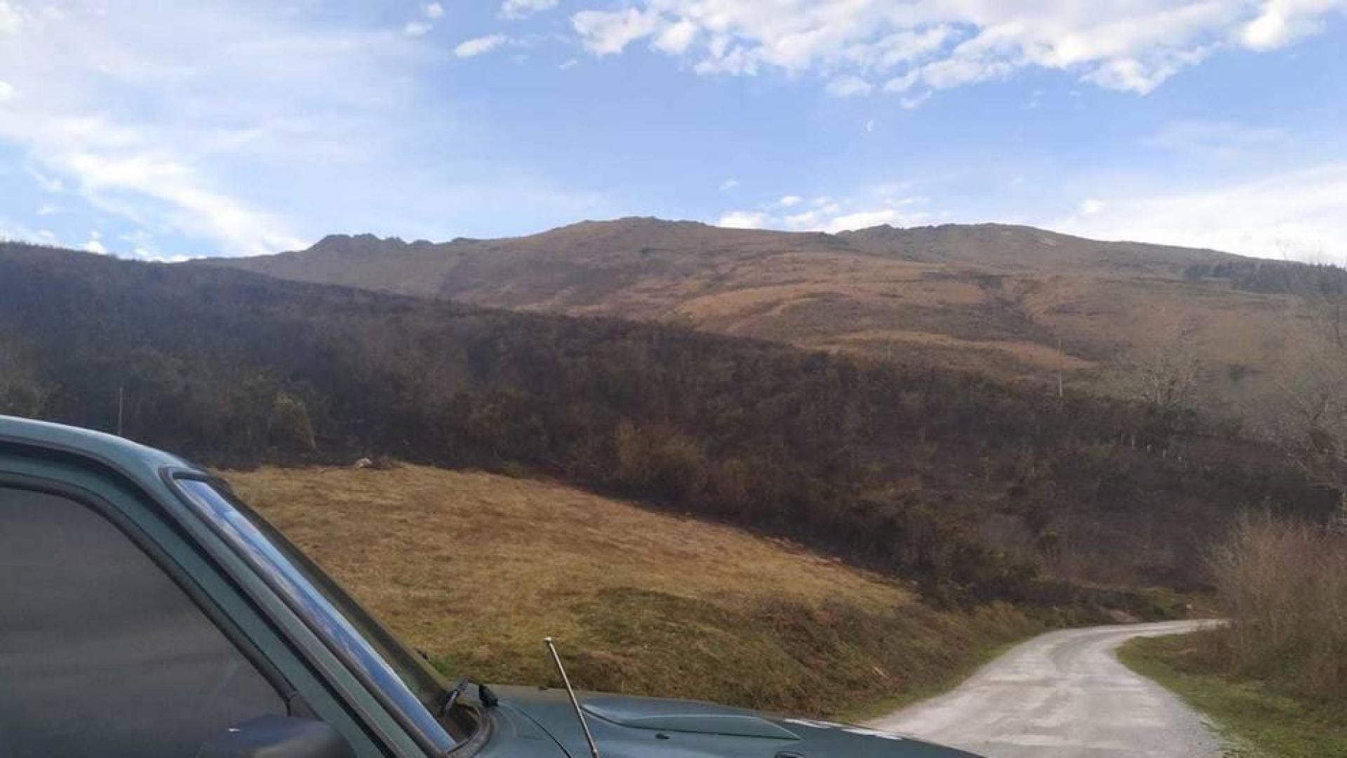 Zona en la que se ha producido el incendio en Dantxarinea