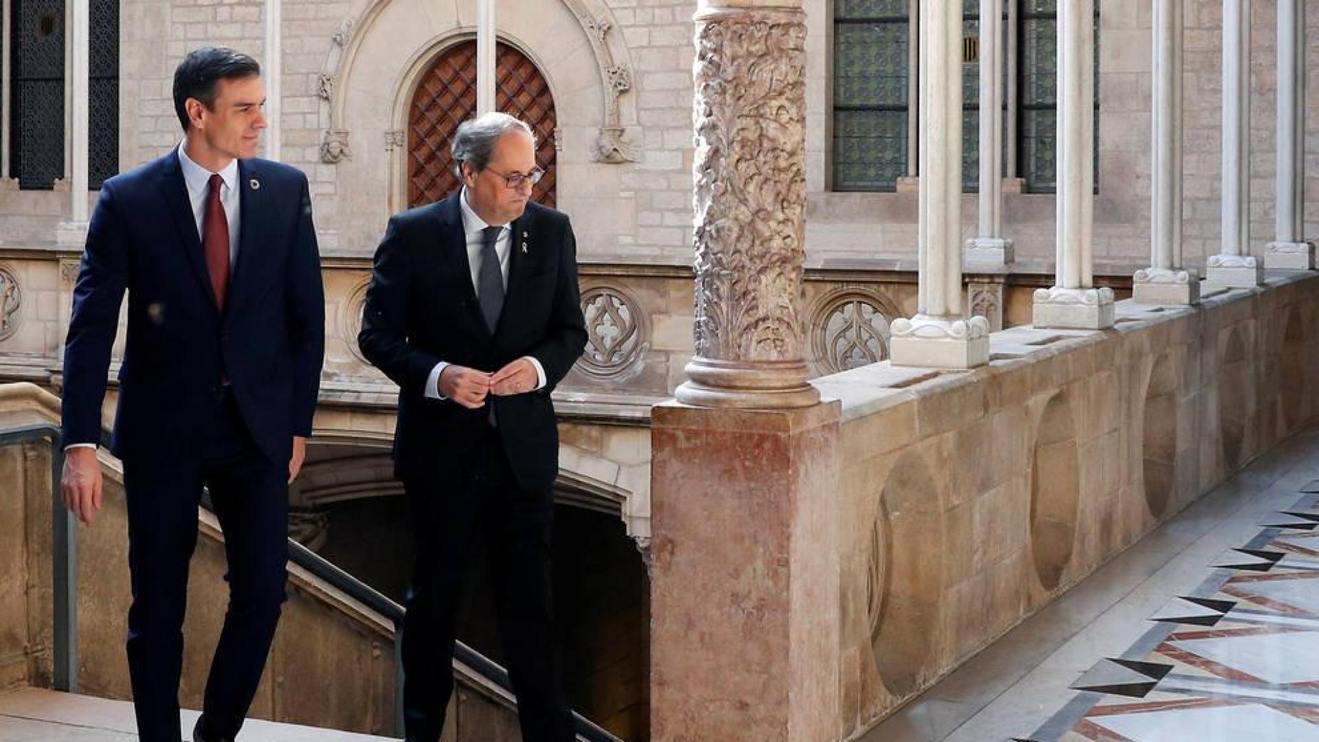 Comienza la reunión entre Torra y Sánchez en el Palau de la Generalitat