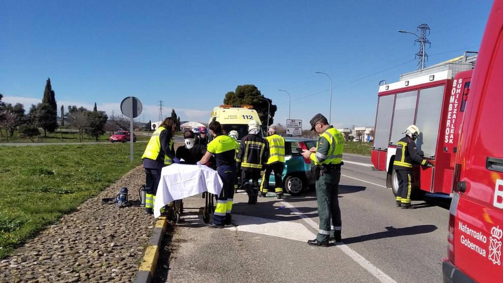 Un herido tras chocar dos automóviles en el polígono La Nava de Olite