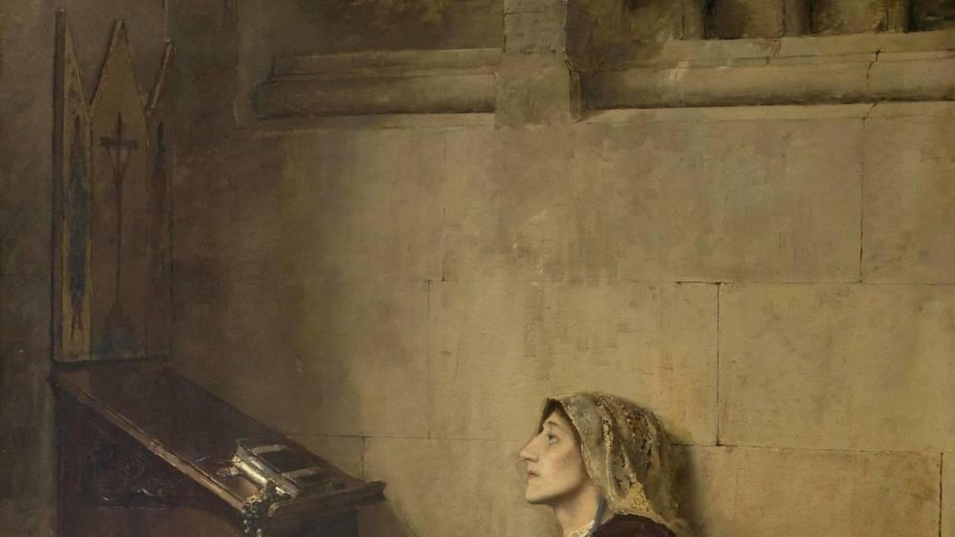 Doña Blanca de Navarra, un óleo de José Moreno Carbonero del Museo del Prado, aunque no está expuesto. Moreno Carbonero pintó un famoso cuadro del Príncipe de Viana.