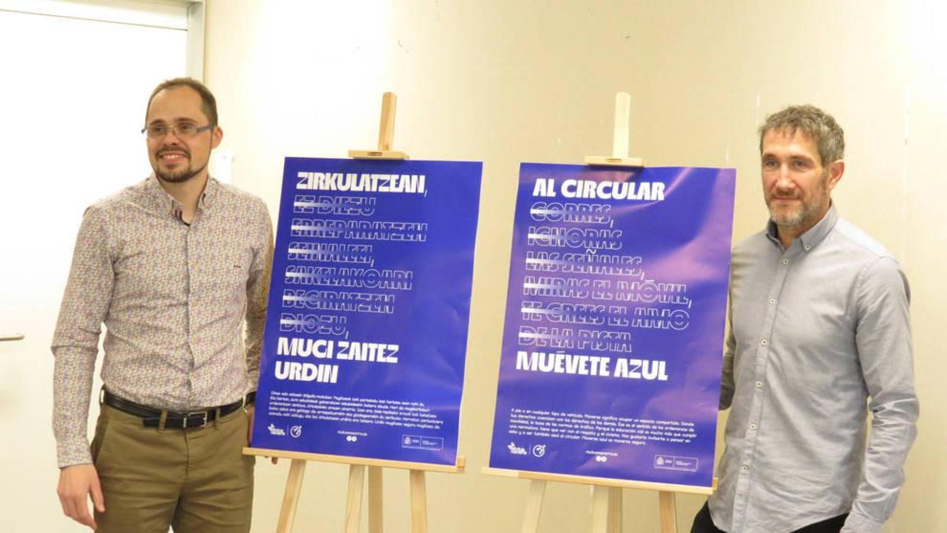 Javier Igea, de Mutua Navarra, y Sergio Induráin, de la Asociación de Autoescuelas de Navarra