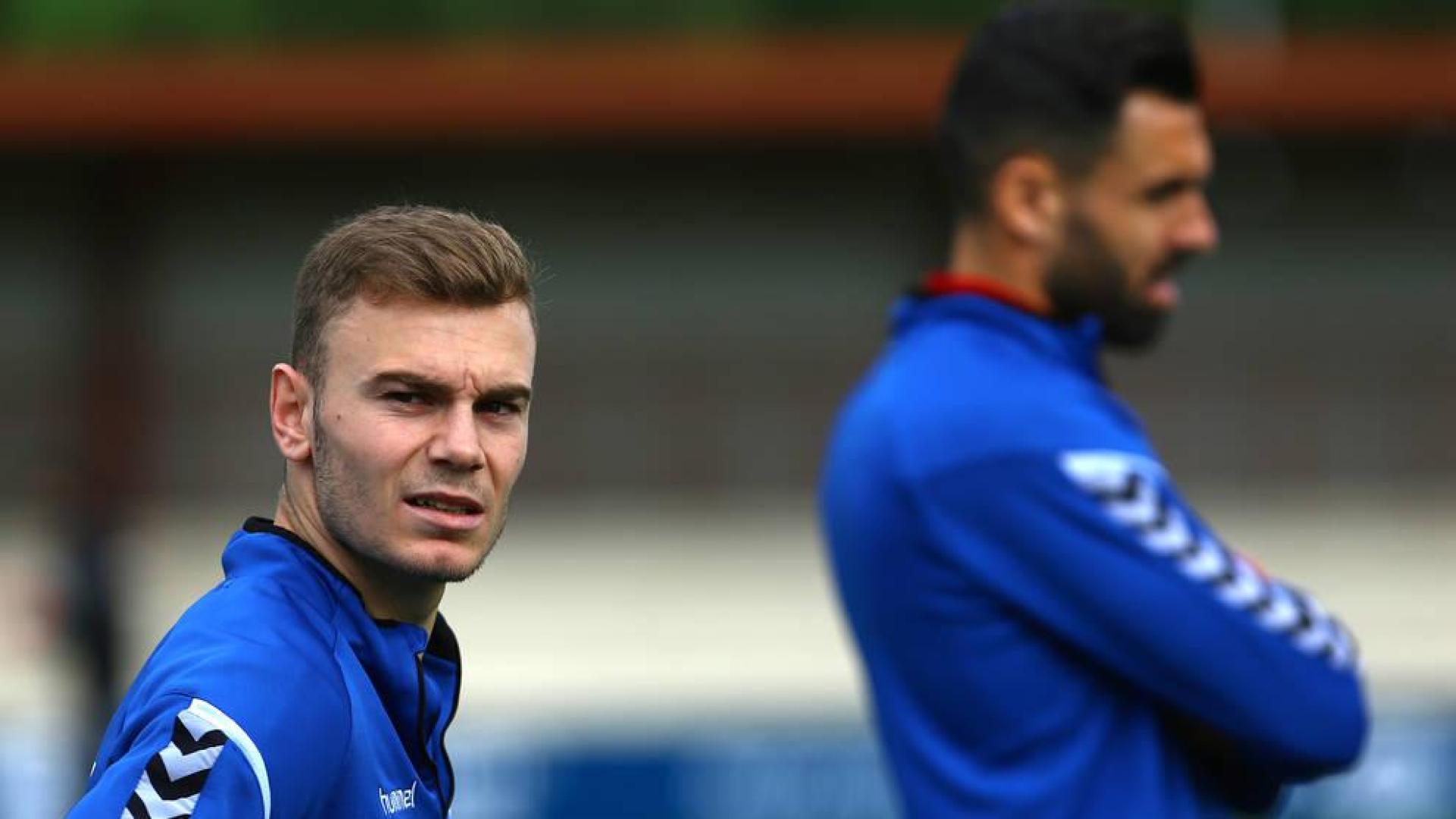 Toni Lato, durante el entrenamiento tras el partido frente al Sevilla.