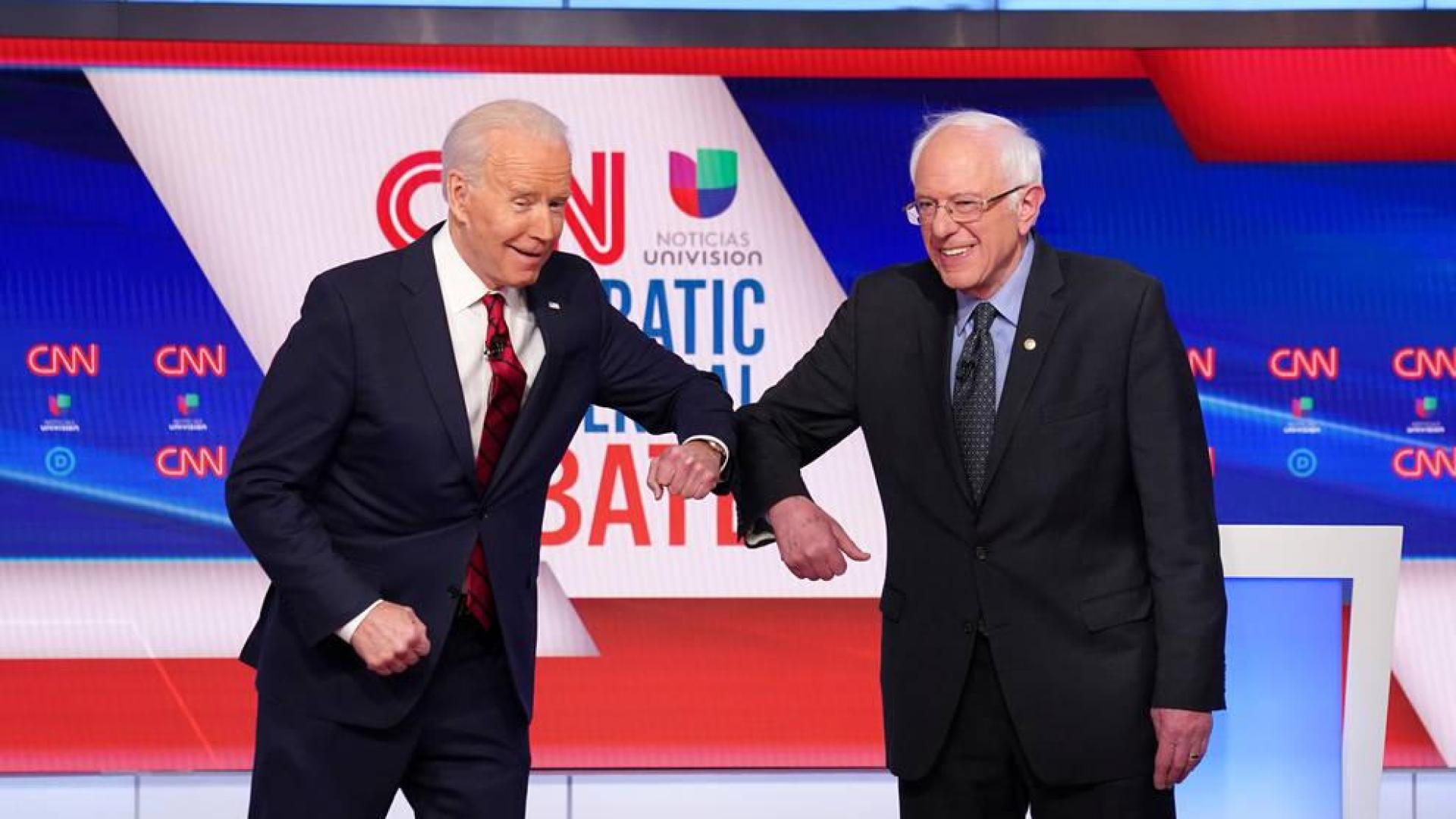 Biden y Sanders muestran sus diferencias en la gestión de la crisis del coronavirus en el debate demócrata