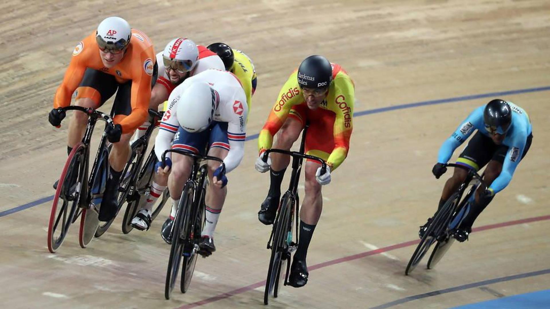 Juan Peralta, a la derecha, en el pasado campeonato del mundo de ciclismo en Berlín.