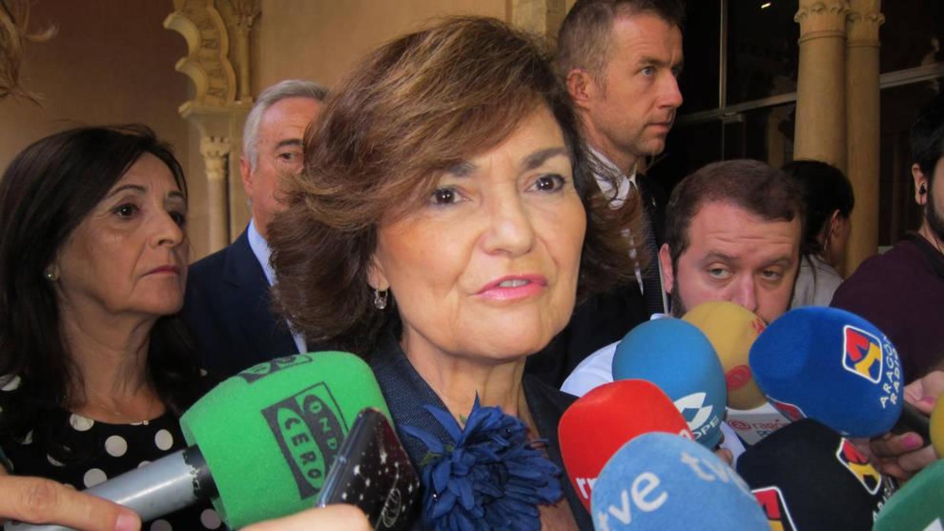 Carmen Calvo, en Zaragoza.