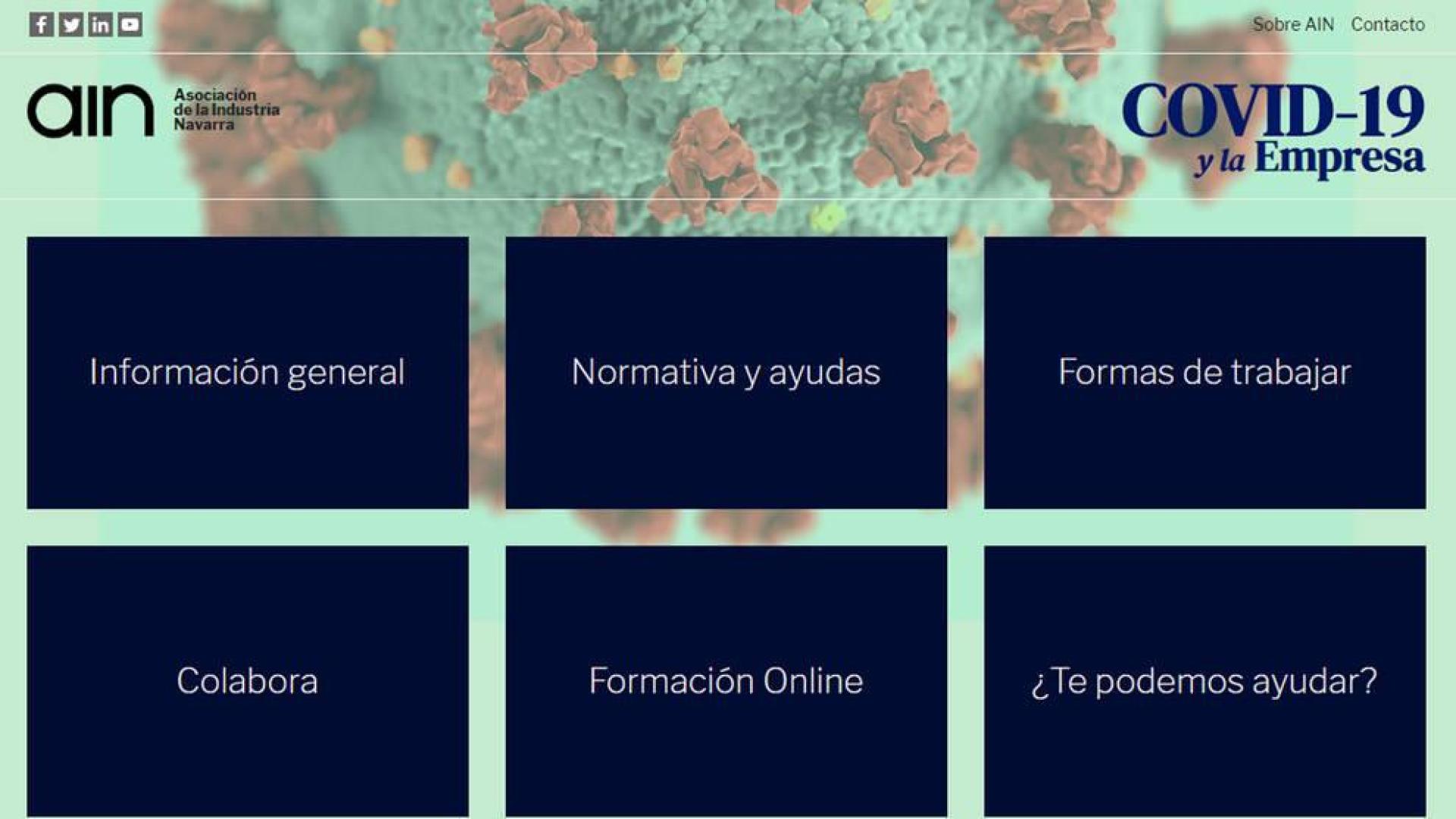 AIN lanza una web sobre el coronavirus para empresas y profesionales