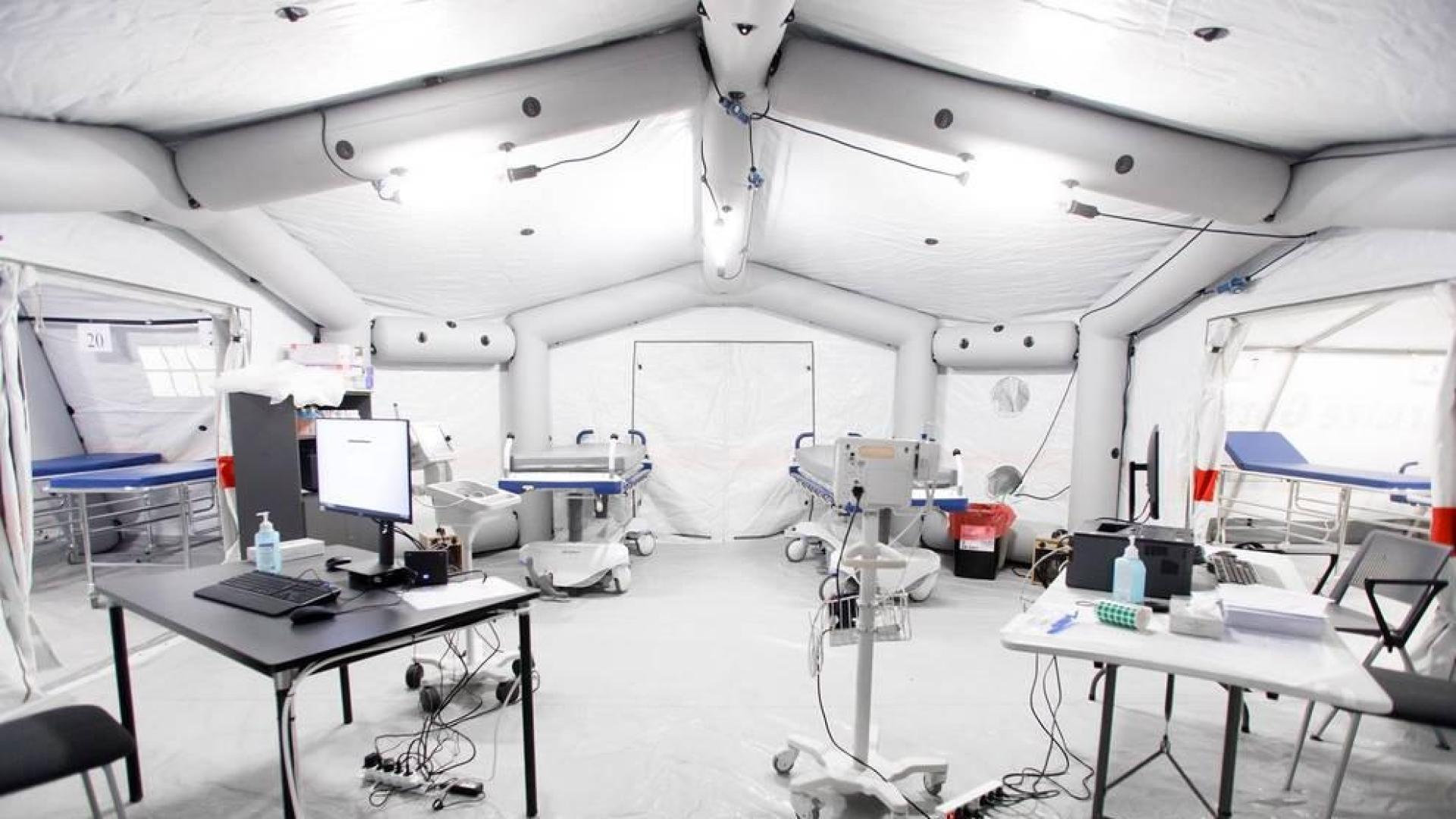 Imágenes de la habilitación del hotel Iruña Park y el sótano de Urgencias del CHN