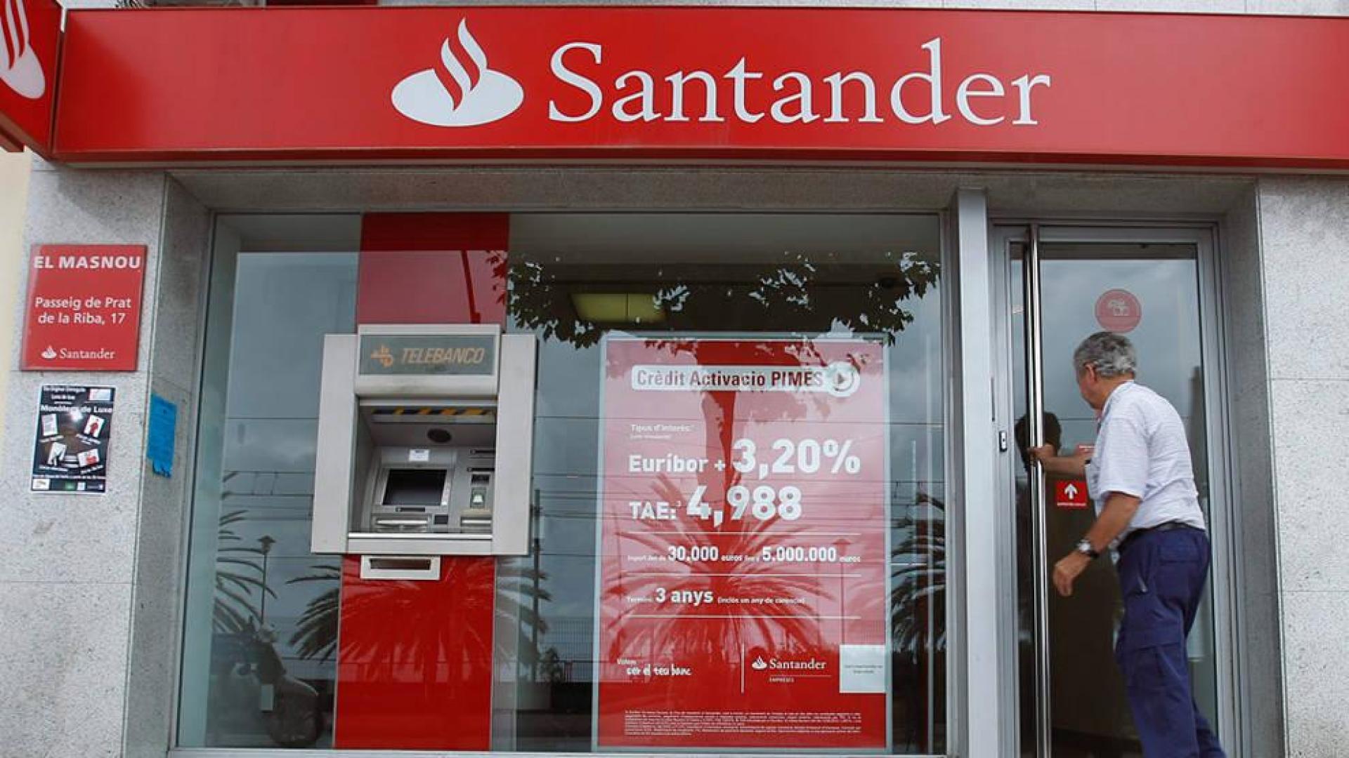 El Santander suprimirá 1.200 empleos en España, la mitad con prejubilaciones
