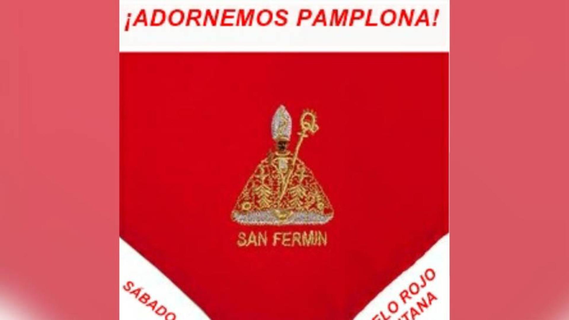 Llamamiento a adornar las ventanas con el pañuelo de San Fermín.