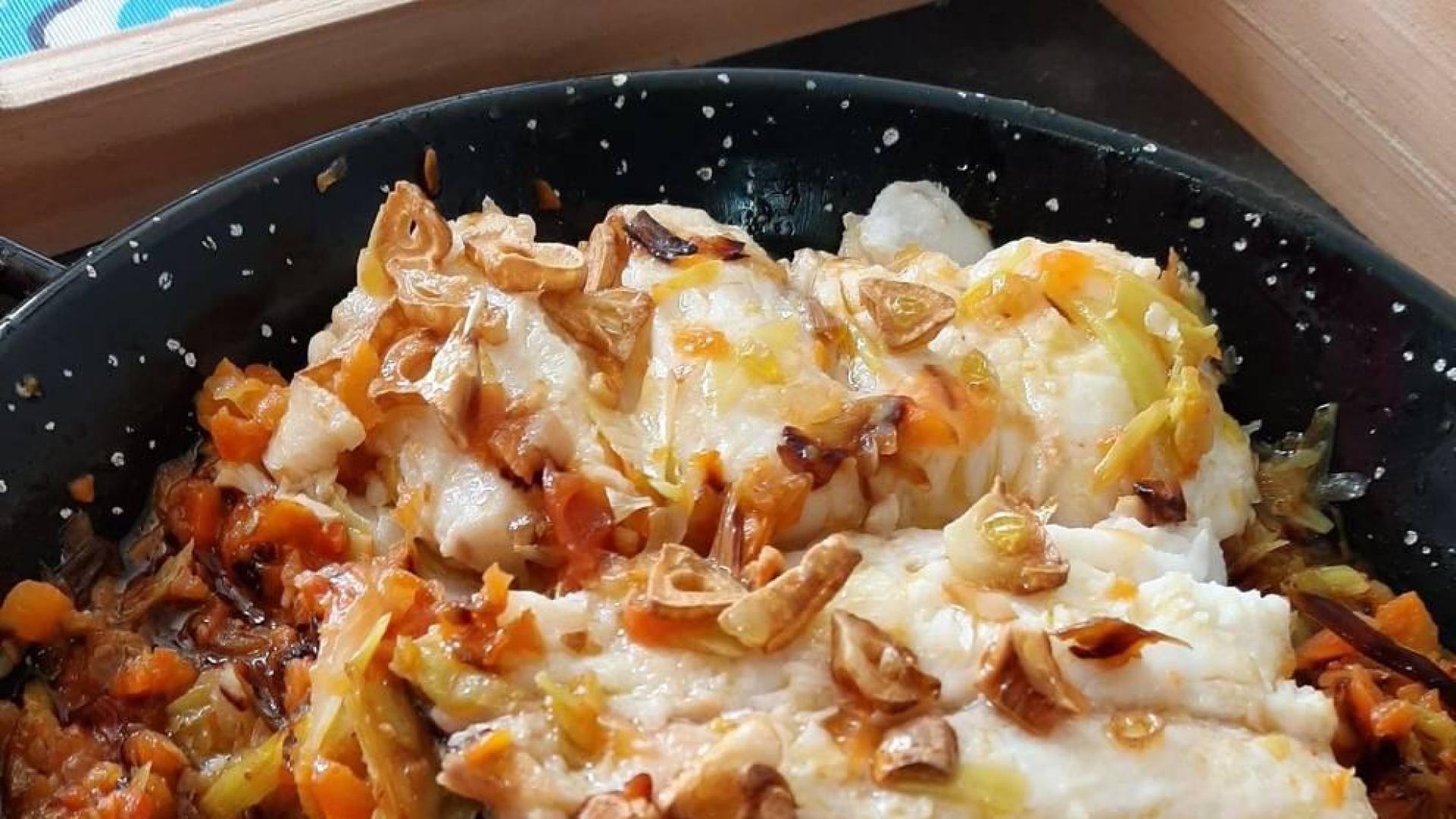 Receta: Bacalao con verduritas