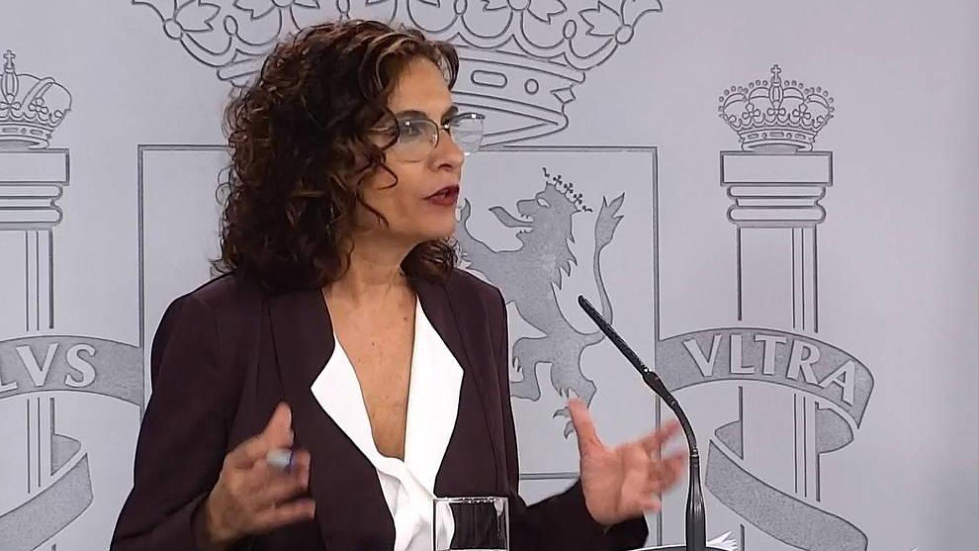 La portavoz del Gobierno, María Jesús Montero.