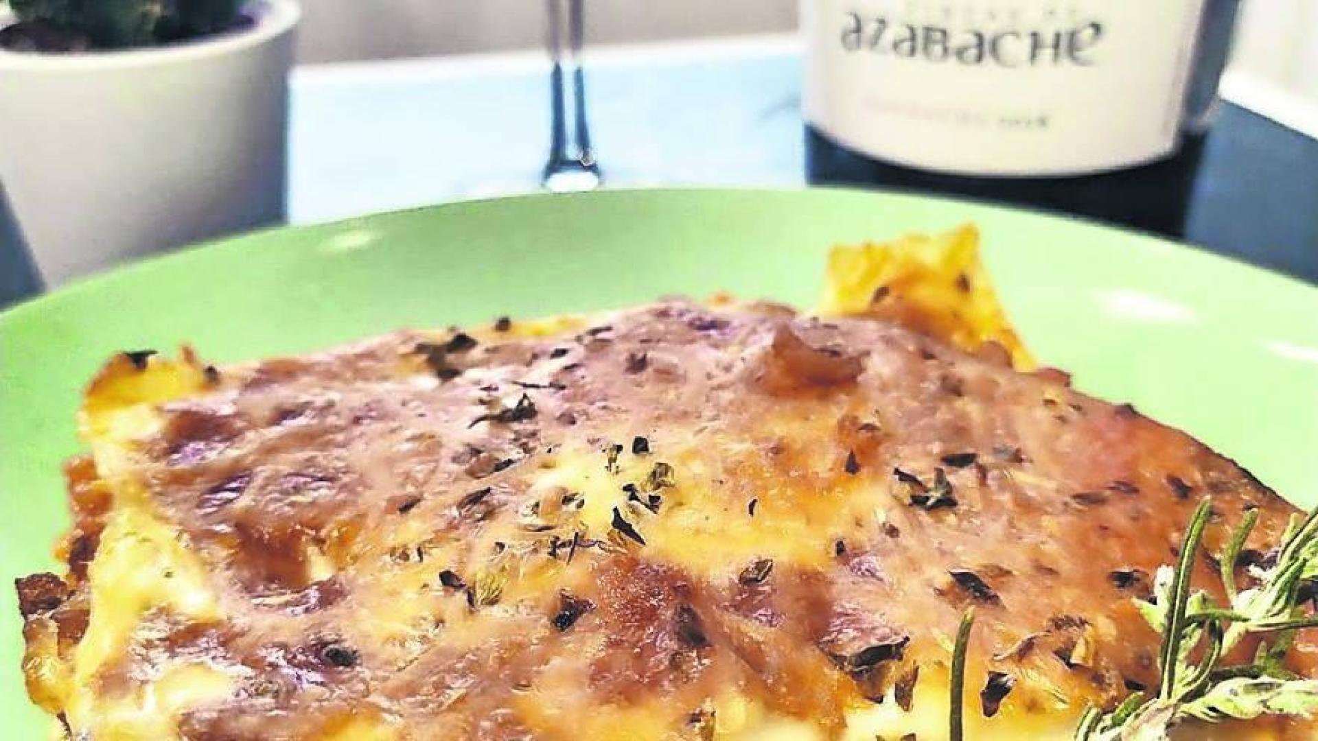Clásica lasaña con boloñesa