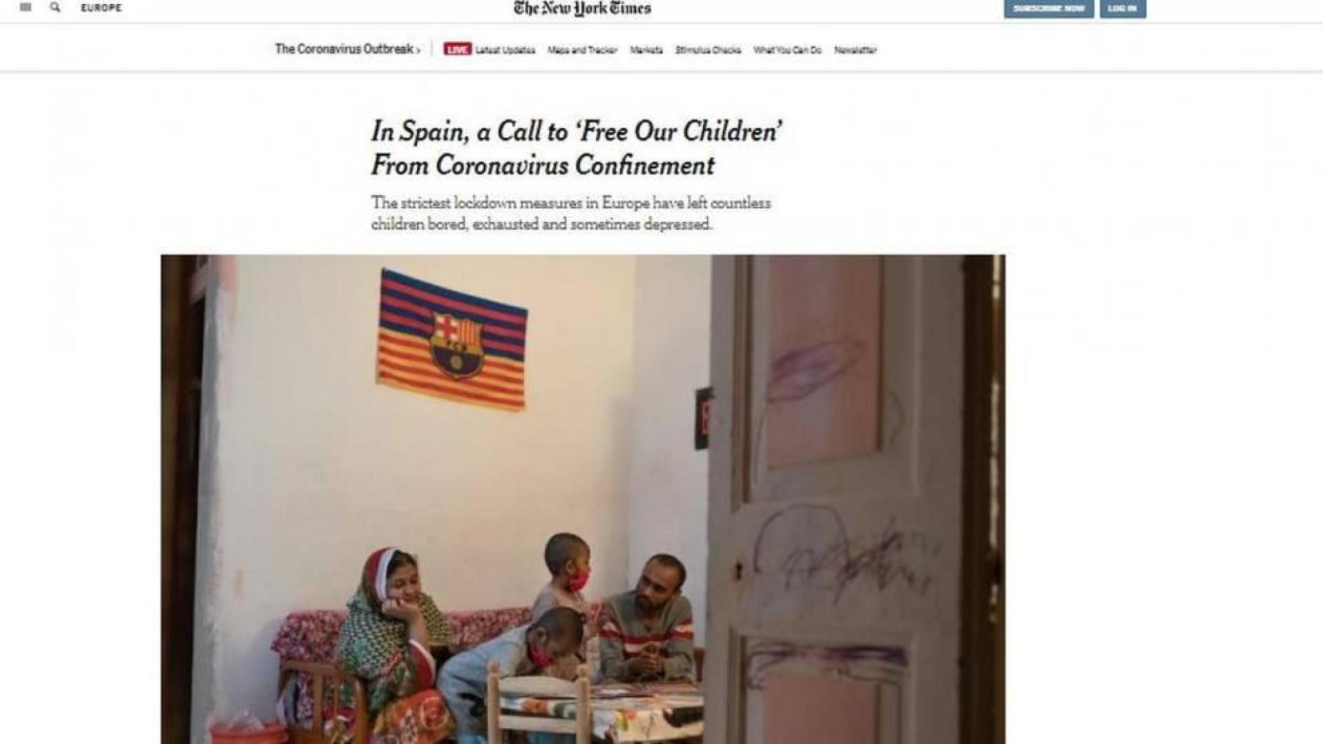 Fotografía familia española de New York Times.