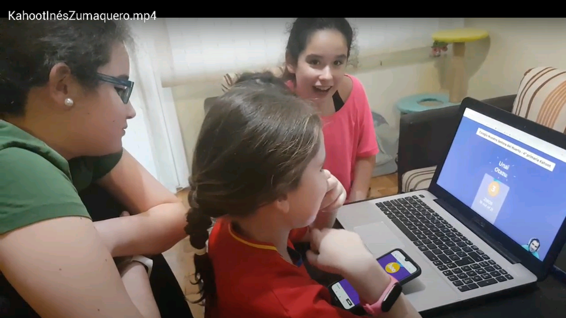 Uno de los momentos del kahoot, en una  de las partidas ya jugadas.