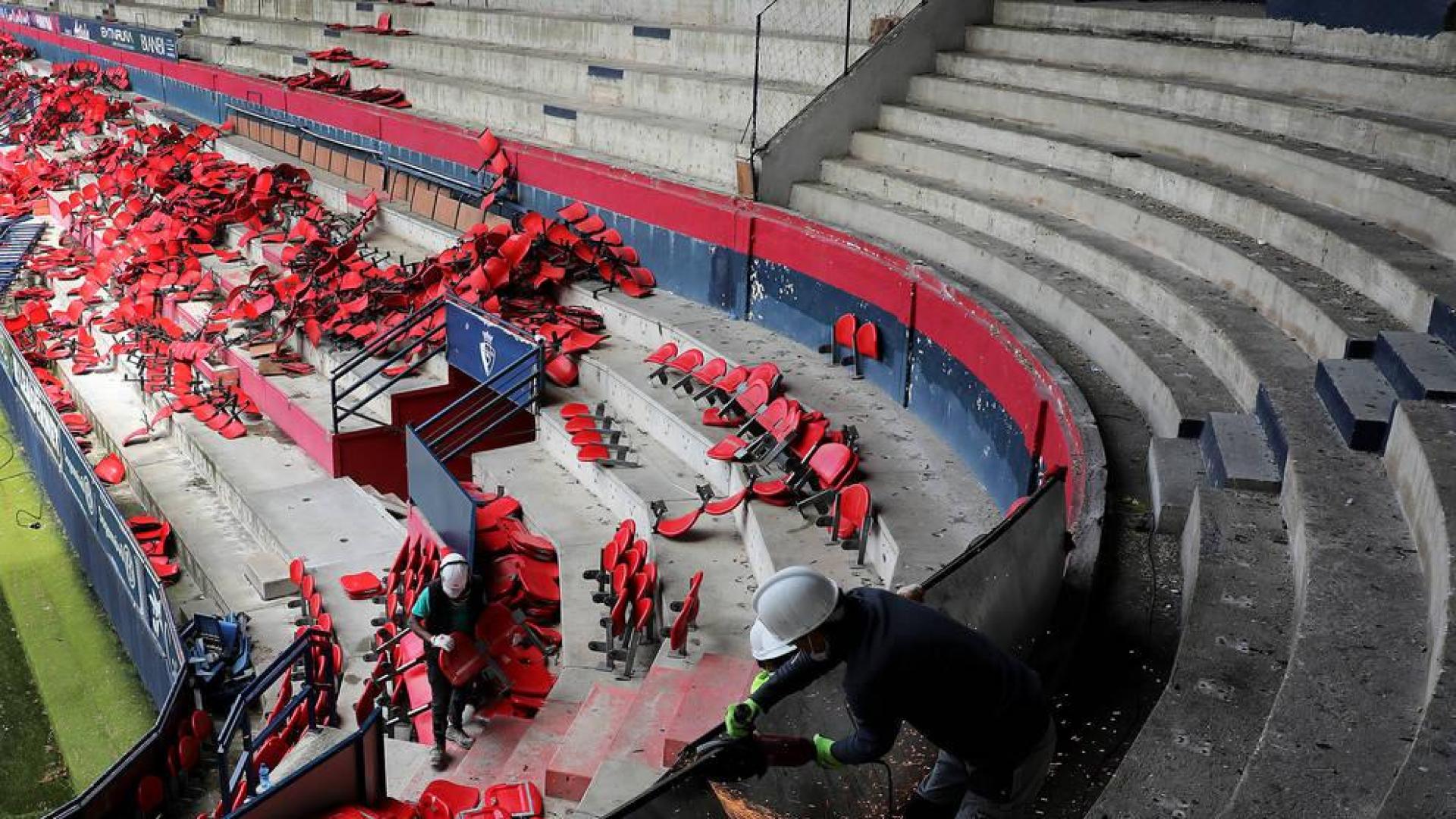 Las gradas de Tajonar lucirán con una parte del viejo Sadar