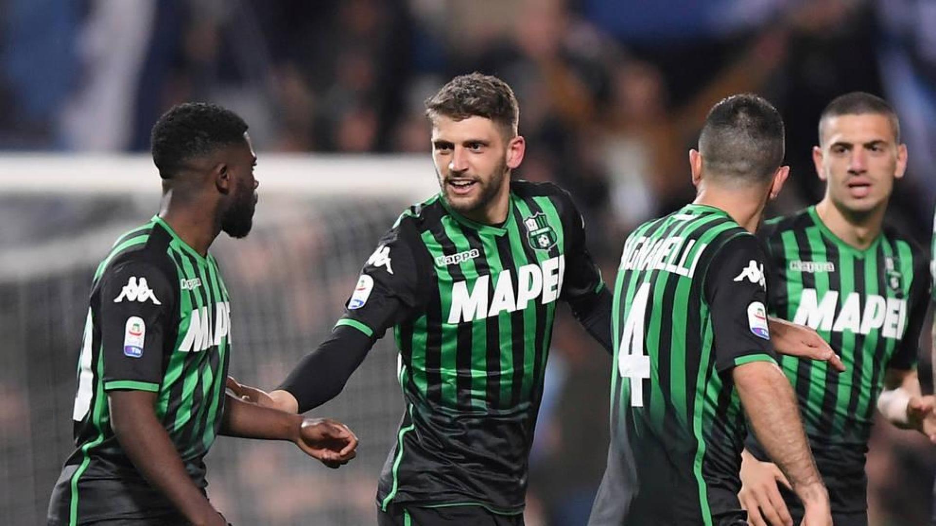 Jugadores del Sassuolo celebran un gol en un partido anterior.