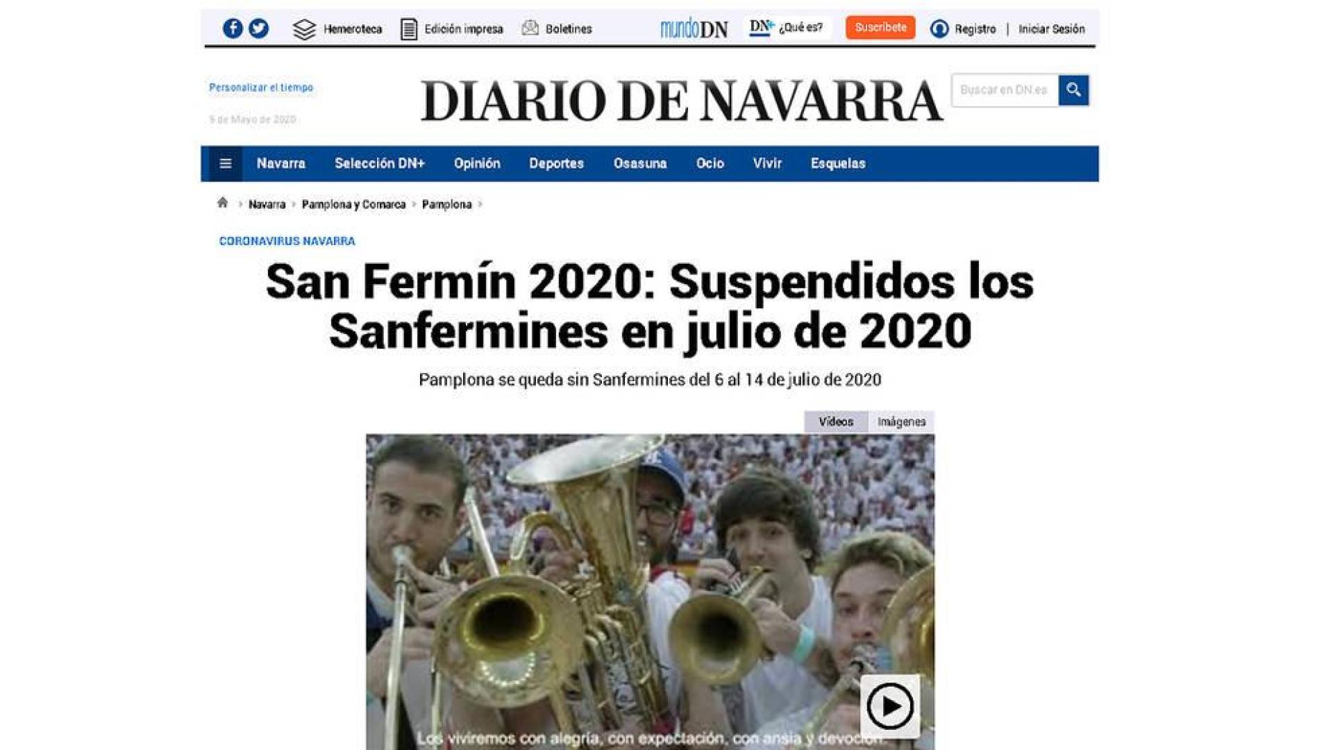 La suspensión de los Sanfermines llegó a 541 millones de personas