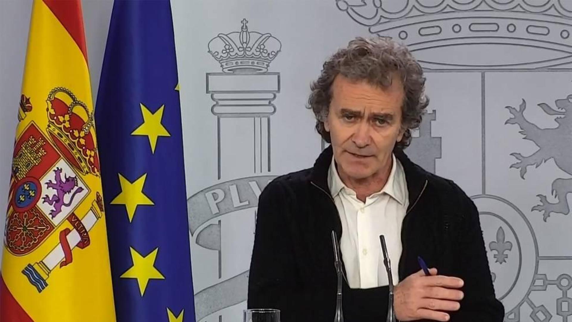 Fernando Simón, en la ruda de prensa de la Moncloa.