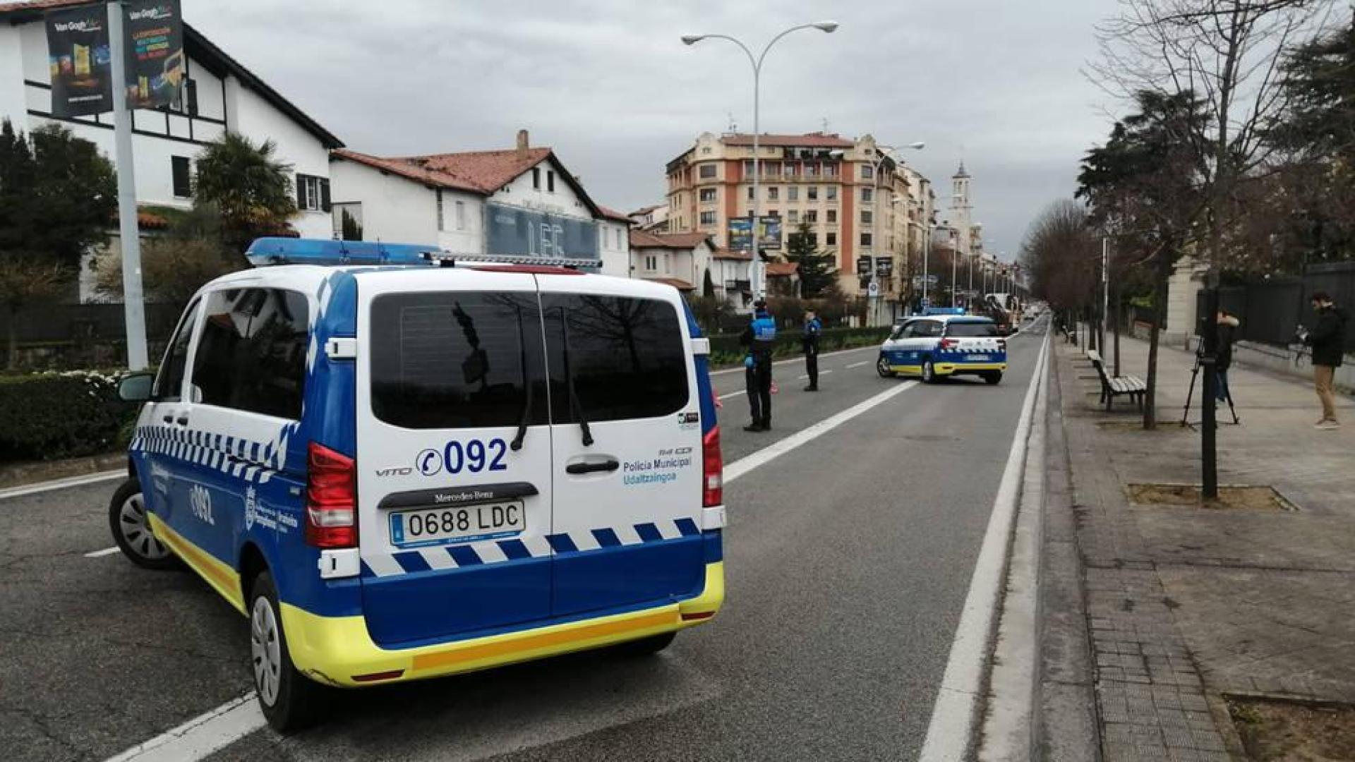 Control de la Policía Municipal en la Baja Navarra.