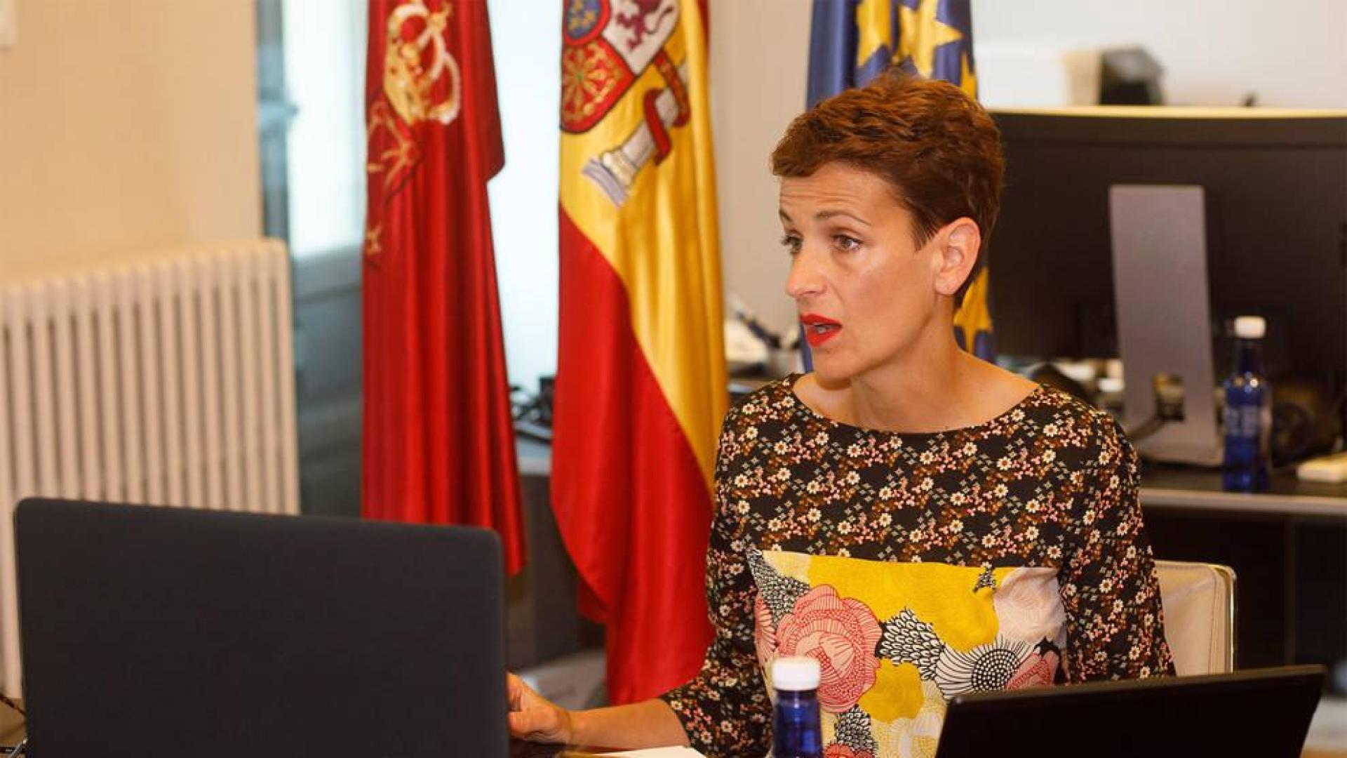 María Chivite, durante la conferencia de presidentes este domingo.