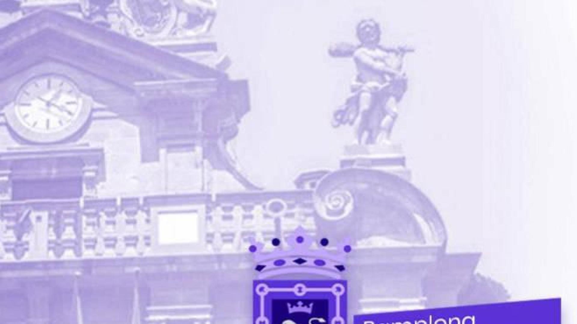 La web del Ayuntamiento de Pamplona, teñida de morado.