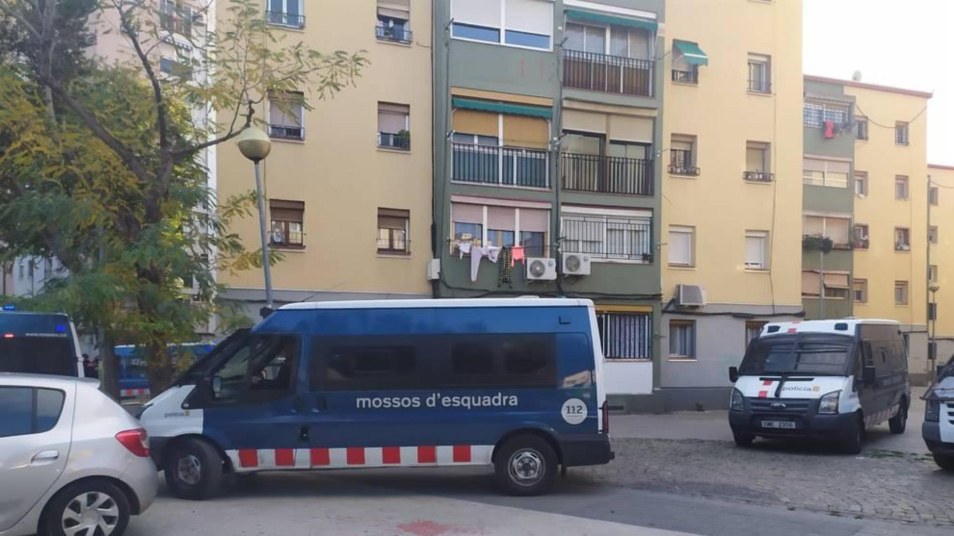Mossos D'Esquadra, en una operación contra el tráfico de drogas y armas en Badalona.