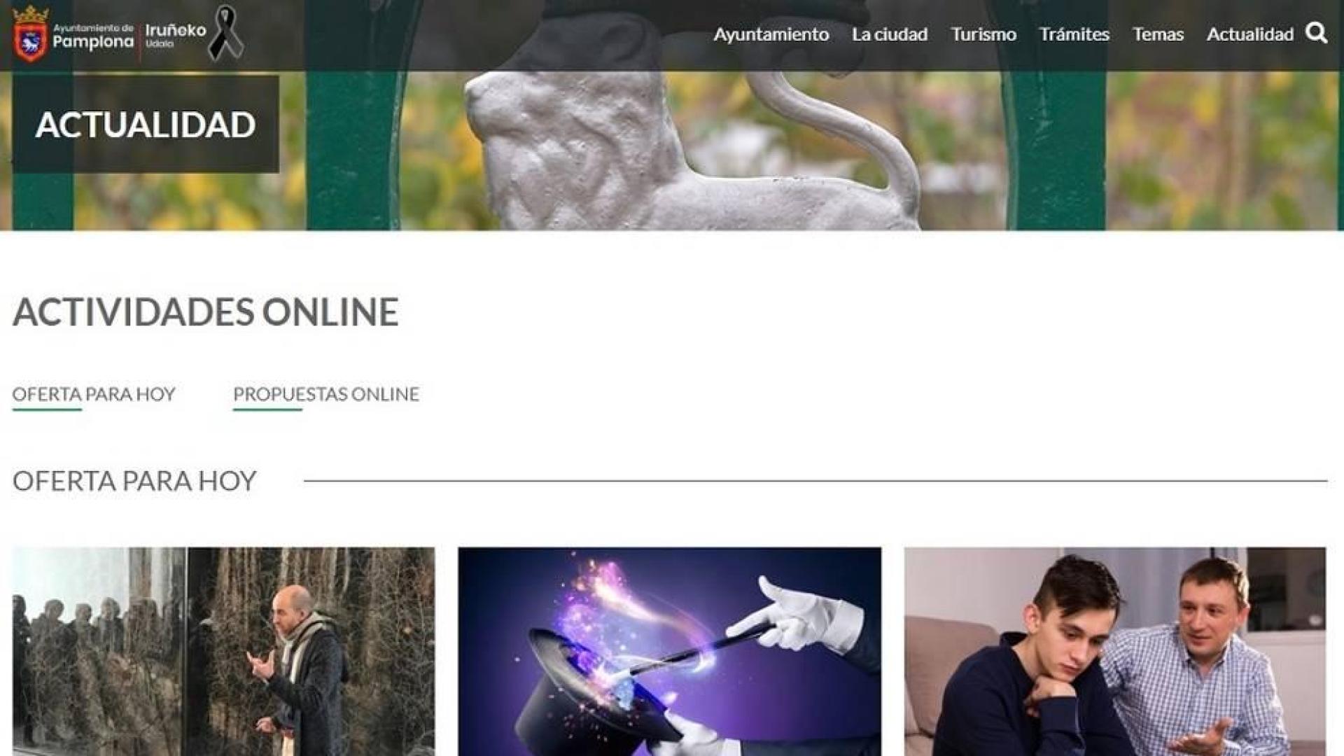Nuevo espacio en la web municipal con las actividades de cultura o educación online
