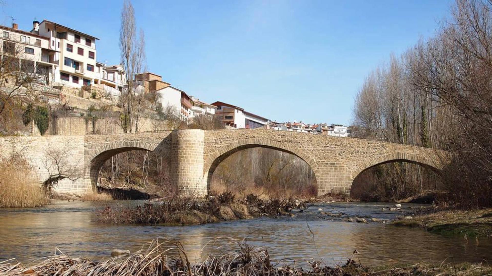 El 'Puente de las Cabras', sobre el río Salazar, a la altura de Lumbier.
