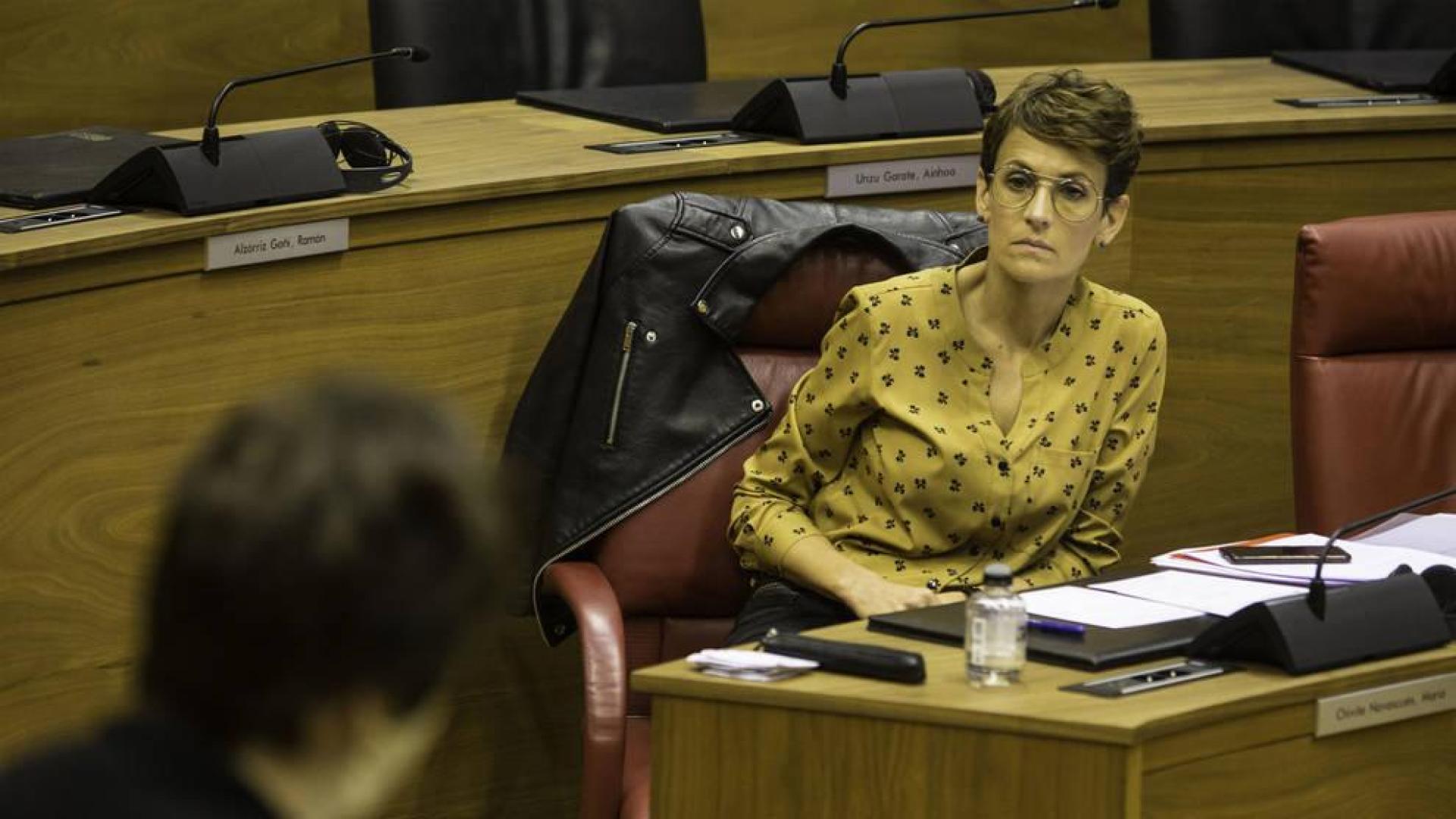 María Chivite, en el Parlamento de Navarra.