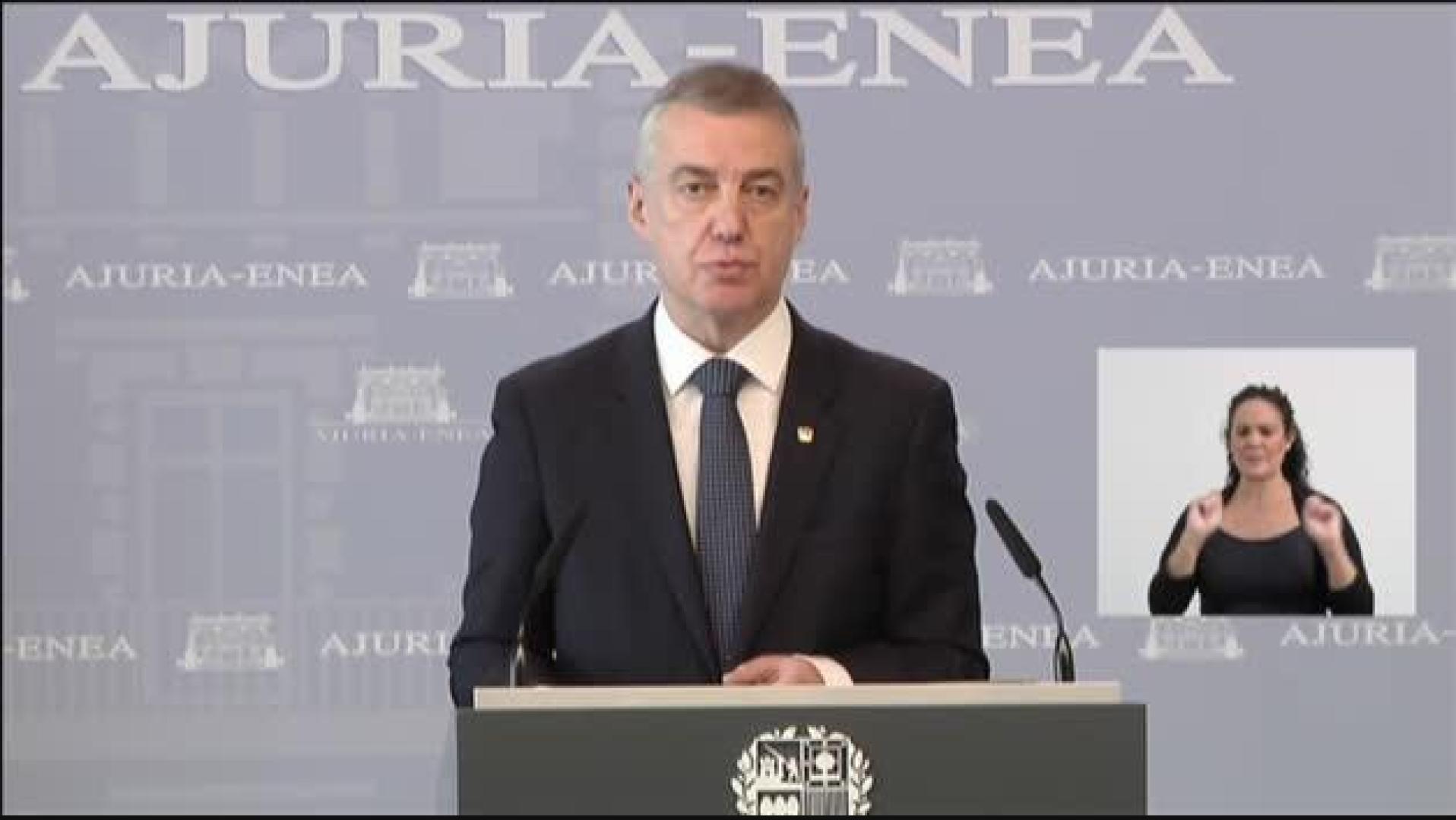 Vídeo: Urkullu convoca elecciones en Euskadi para el próximo 12 de julio