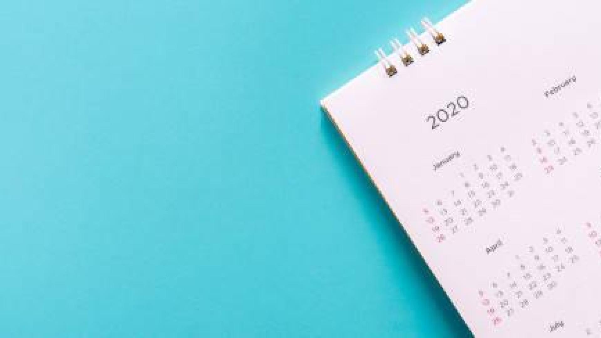 Imagen de un calendario 2020