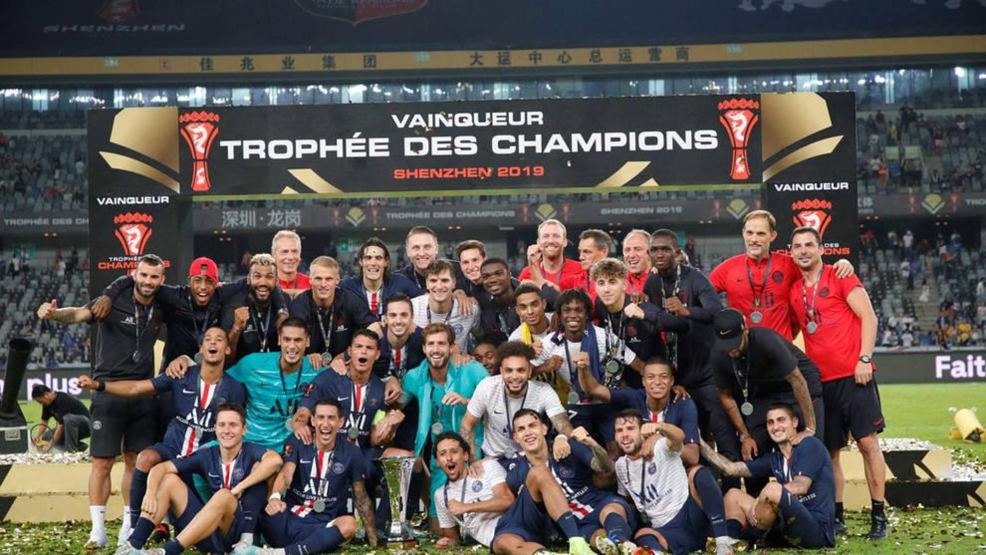 El PSG, tras ganar la Supercopa de Francia.