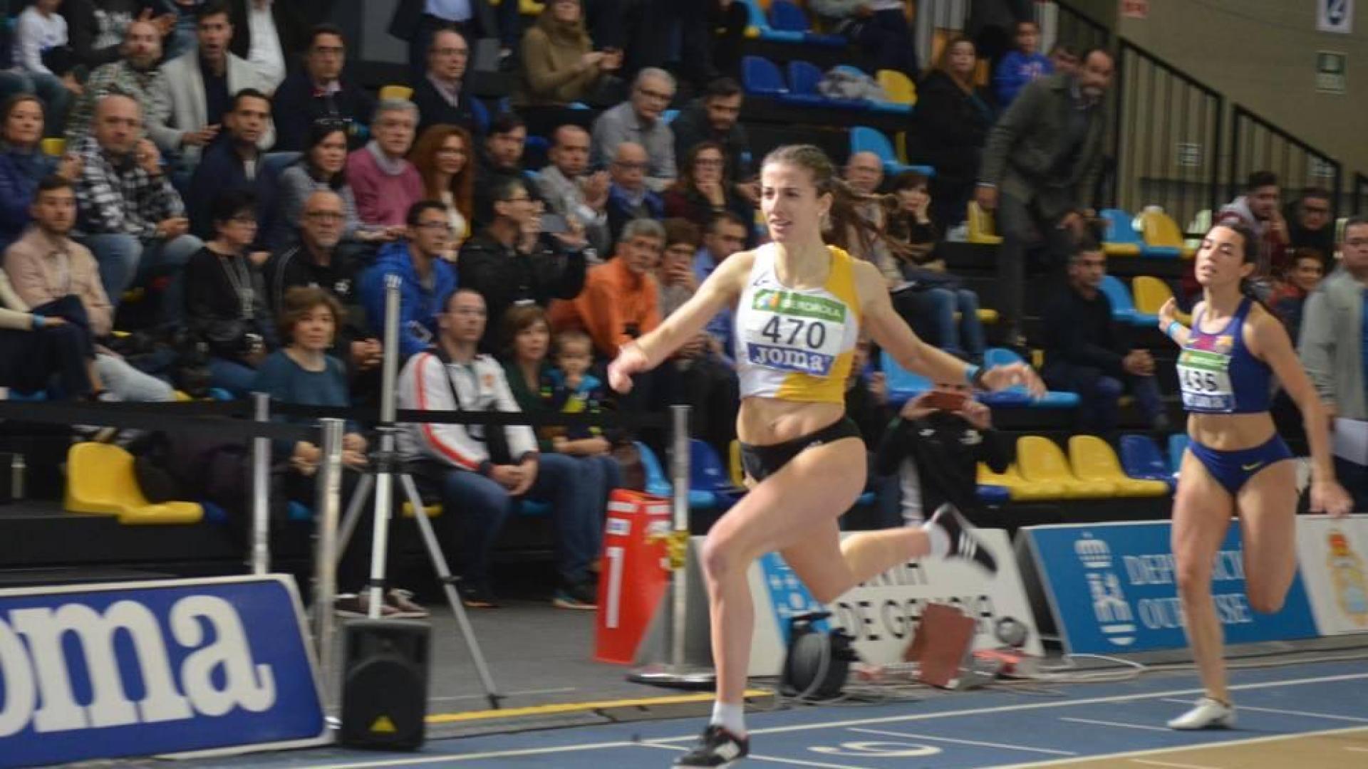 Nerea Bermejo, en el Campeonato de España de Ourense donde firmó su mejor marca en 200m.