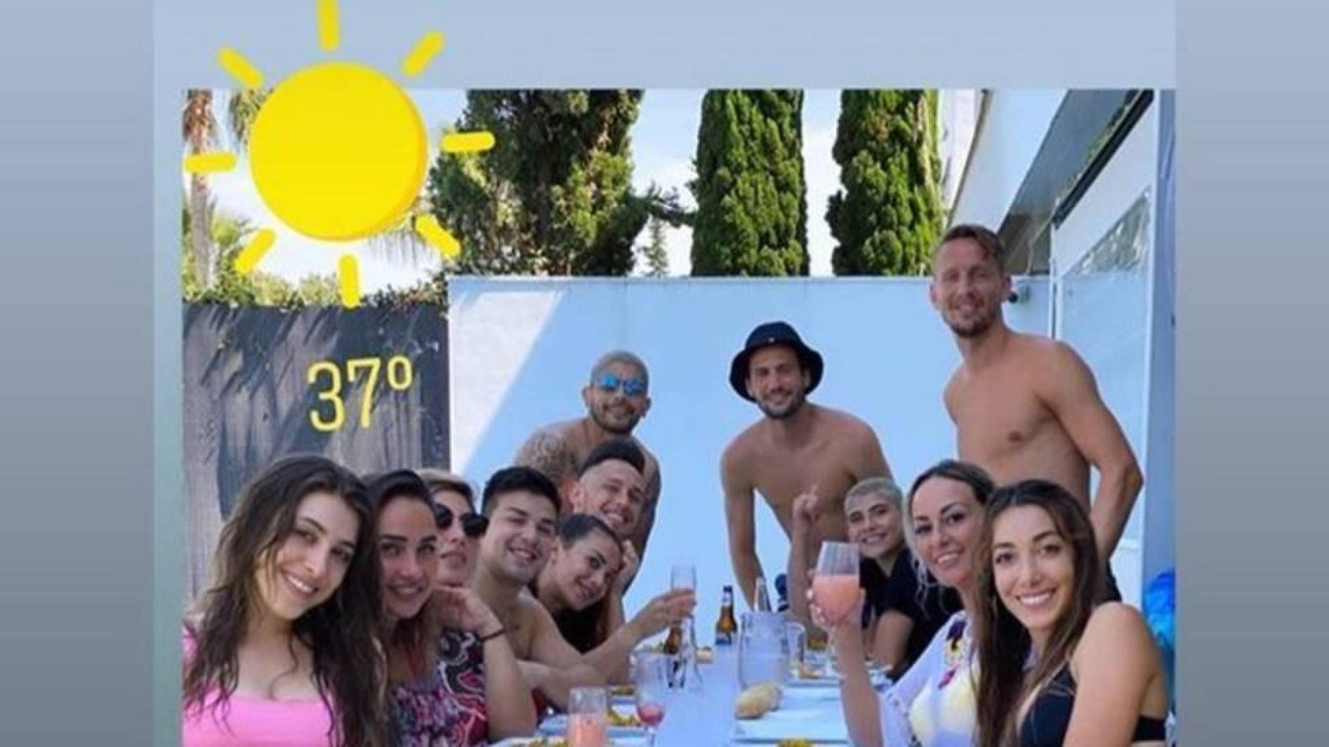 La imagen apareció en la red social de la pareja de Banega.