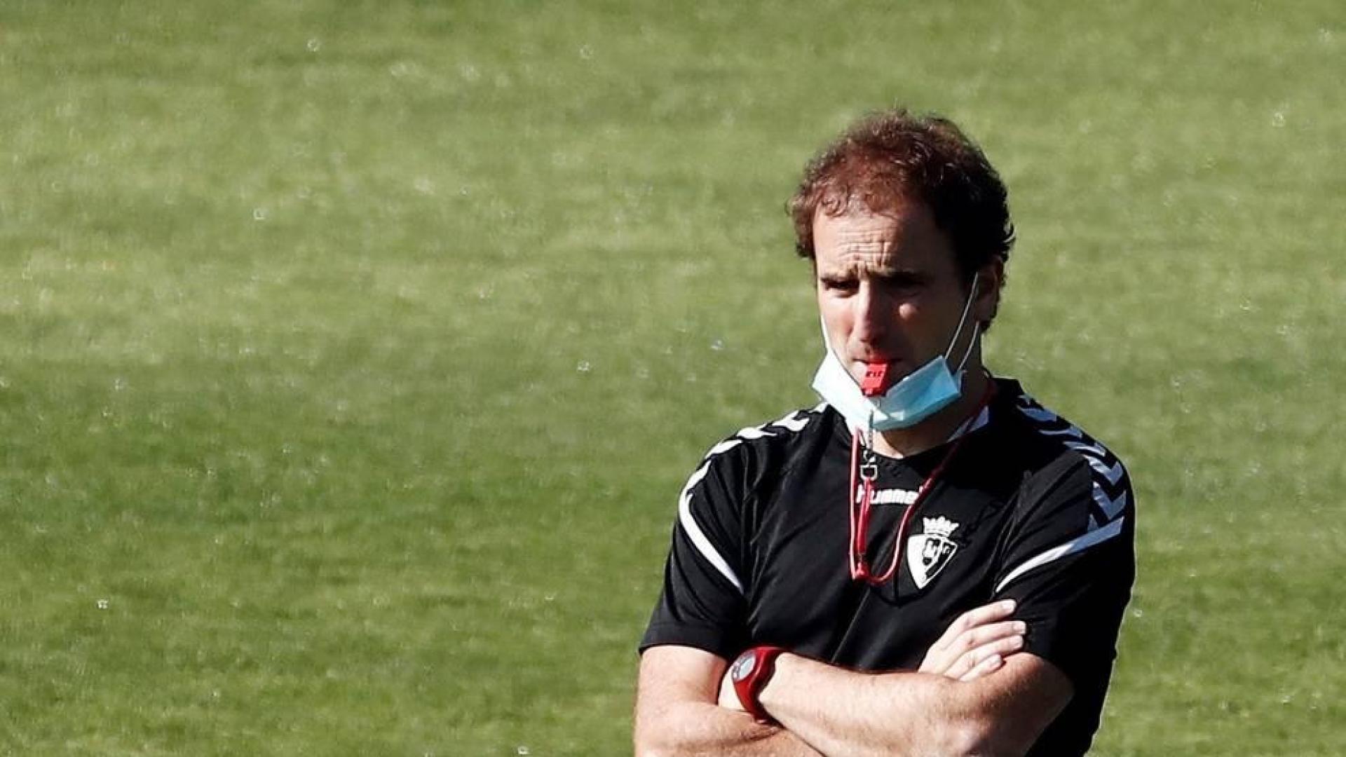 Jagoba Arrasate, en el entrenamiento de ayer.