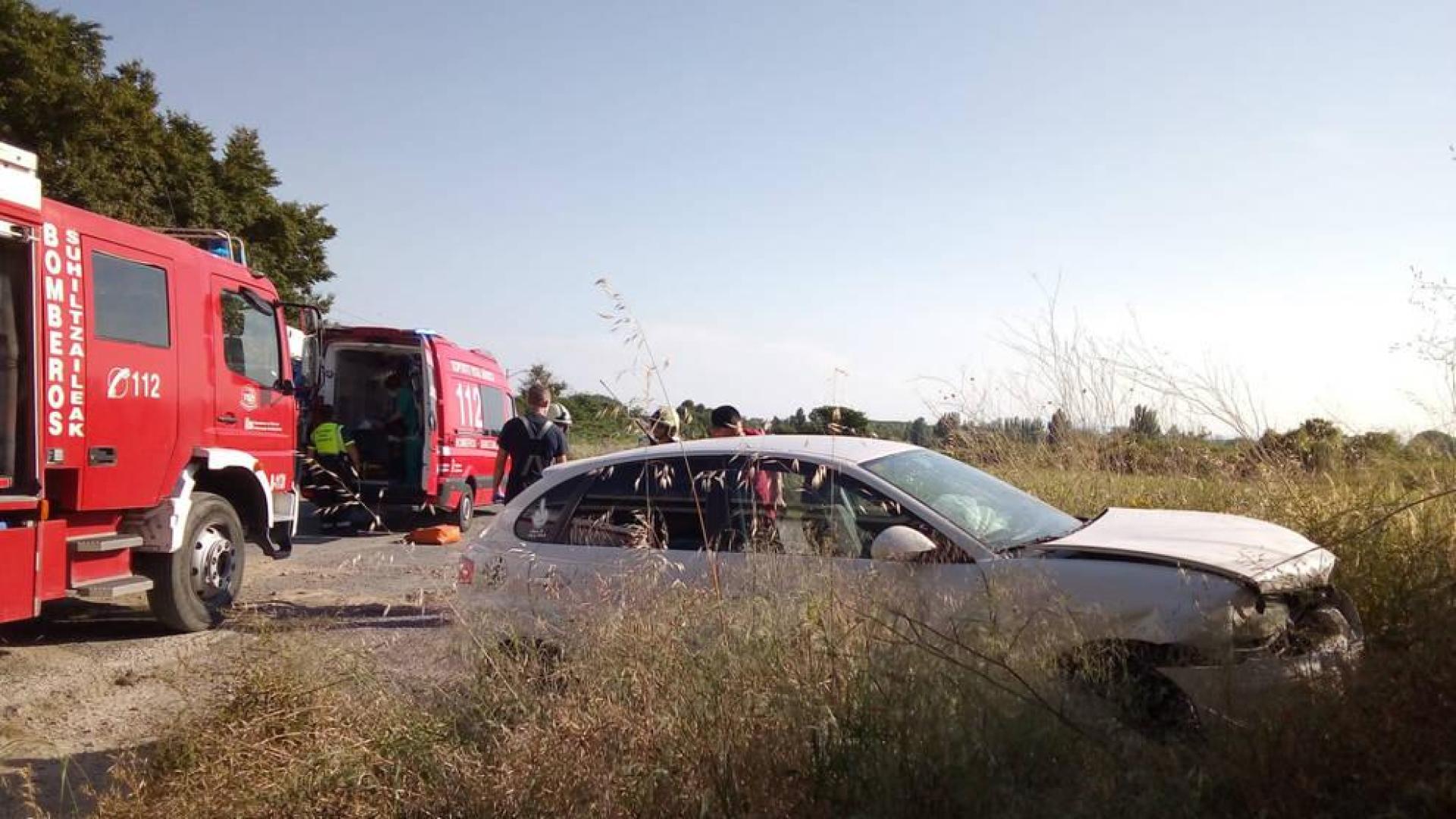 Dos heridos tras un accidente de tráfico en Marcilla