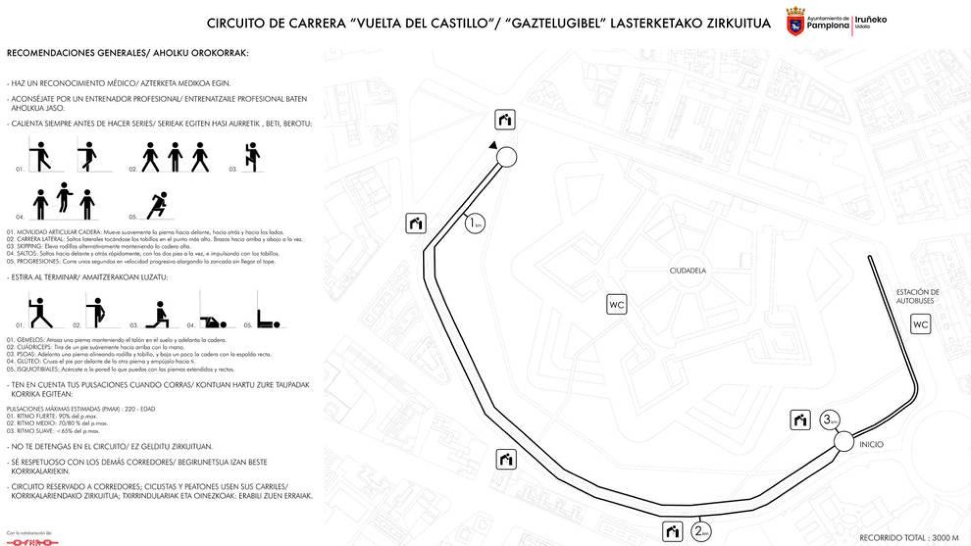 Pamplona estrena el circuito de running de la Vuelta del Castillo
