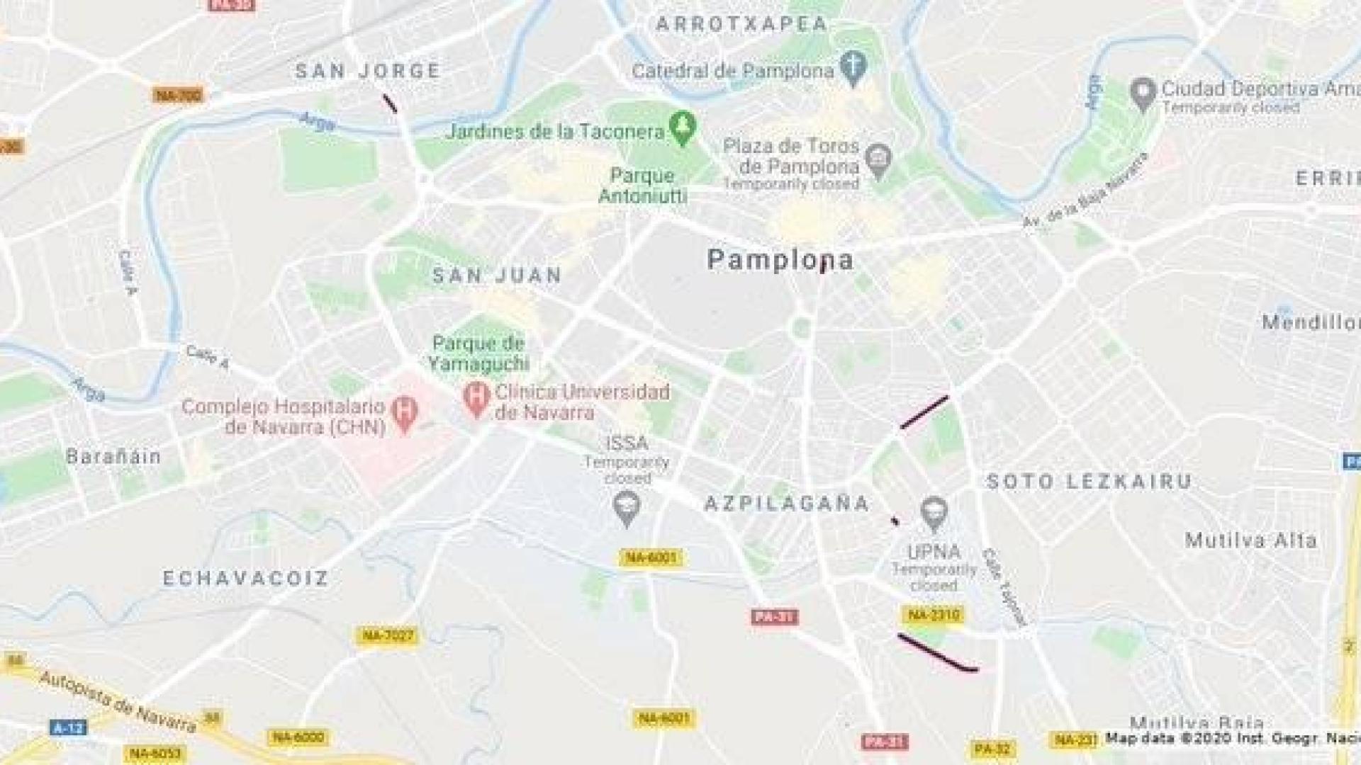 Estos son los cortes de tráfico de este martes en Pamplona