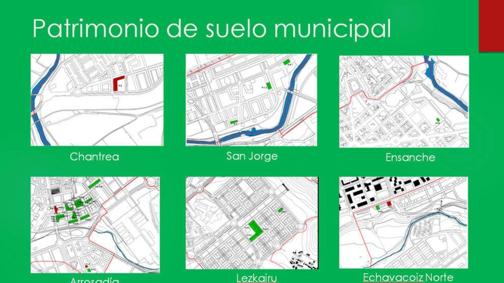 Varias de las parcelas del Ayuntamiento de Pamplona.