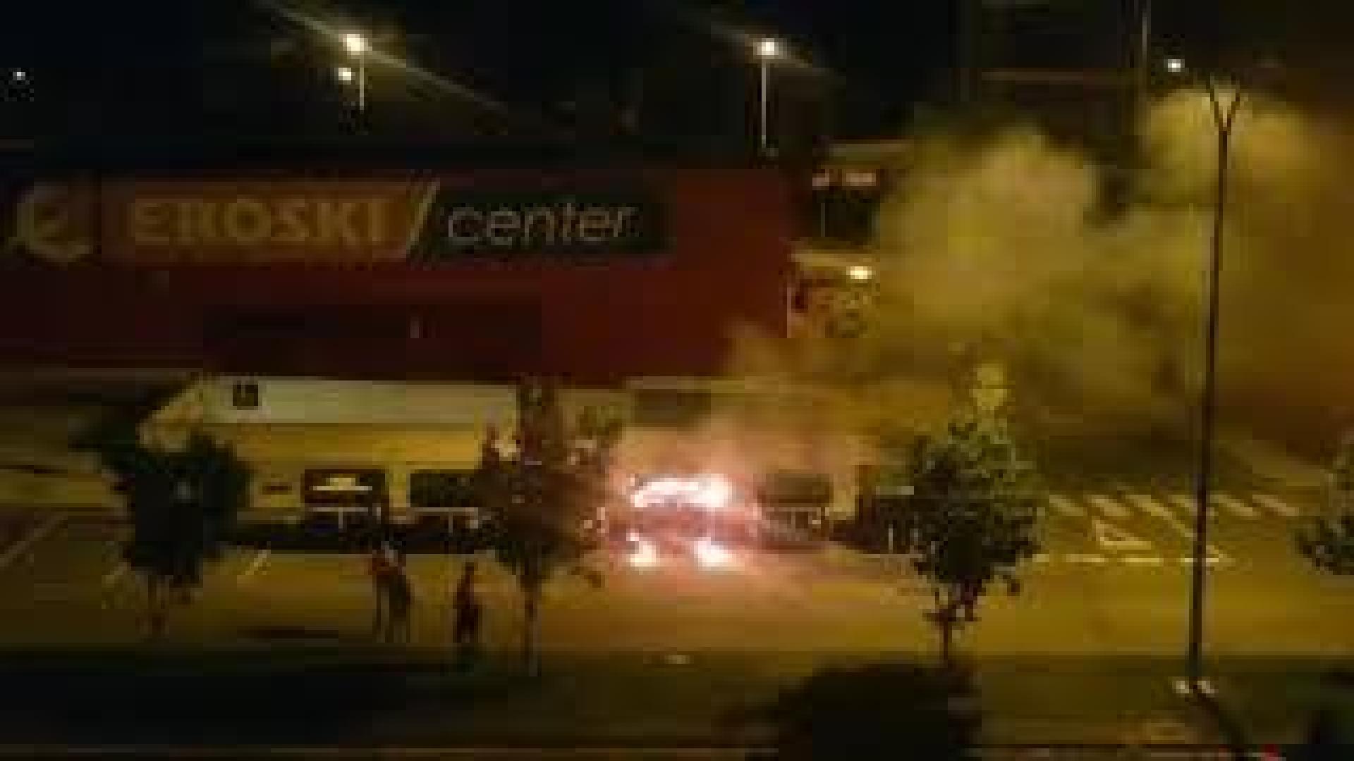 Vídeo del incendio de un contenedor en Mutilva