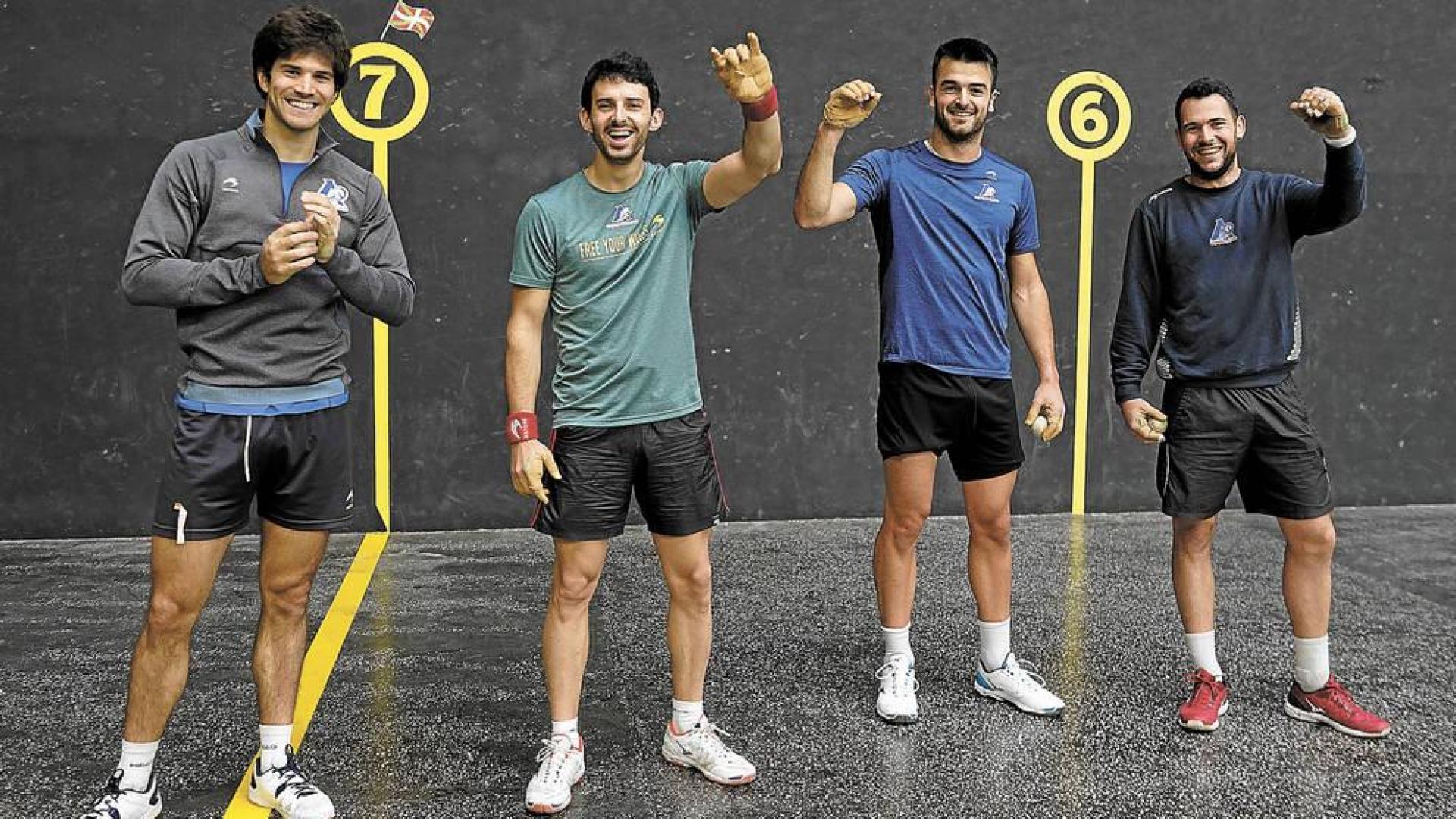 Zabaleta, Altuna, Bikuña y Jaka, ayer en Amezketa.