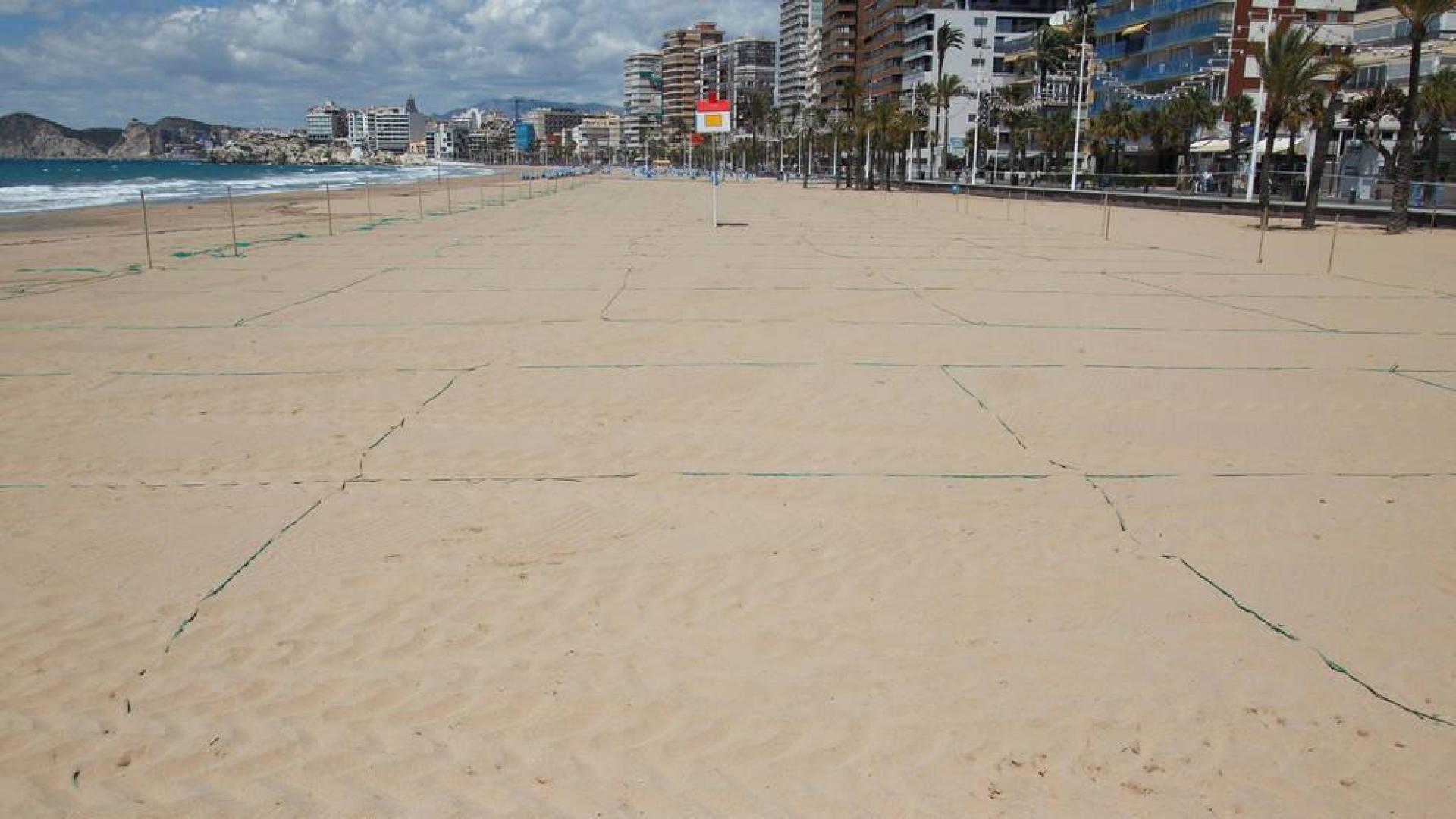 Las playas de Benidorm reabrirán con parcelas de 4x4 metros para separar a los bañistas