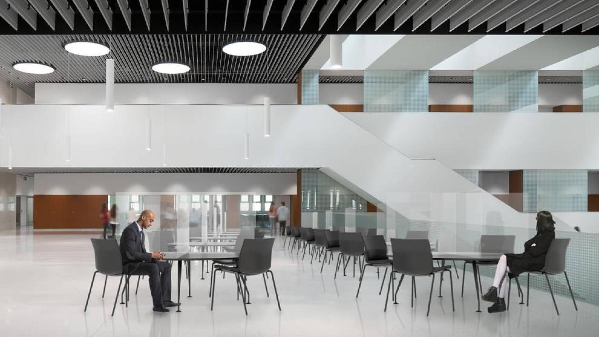 Reproducción virtual de los nuevos espacios de trabajo que se podrán habilitar en el edificio Amigos de la Universidad de Navarra.