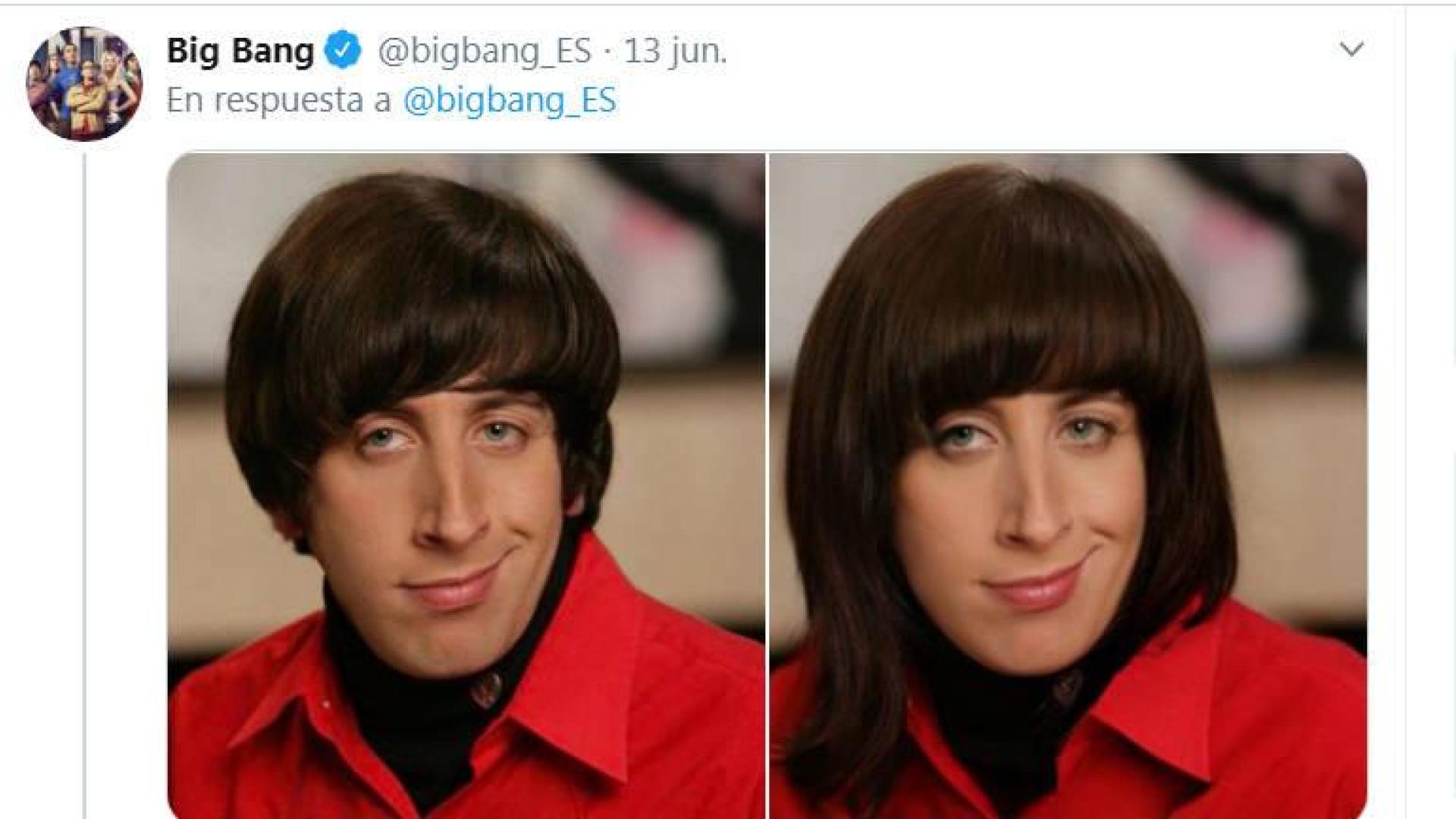 Fotografía del cambio con FaceApp del personaje Howard Wolowitz de The Big Bang Theory.