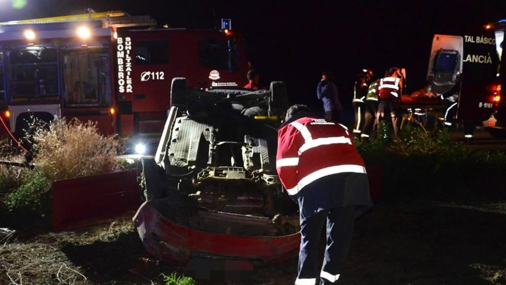 Un herido grave tras sufrir una salida de vía en Falces