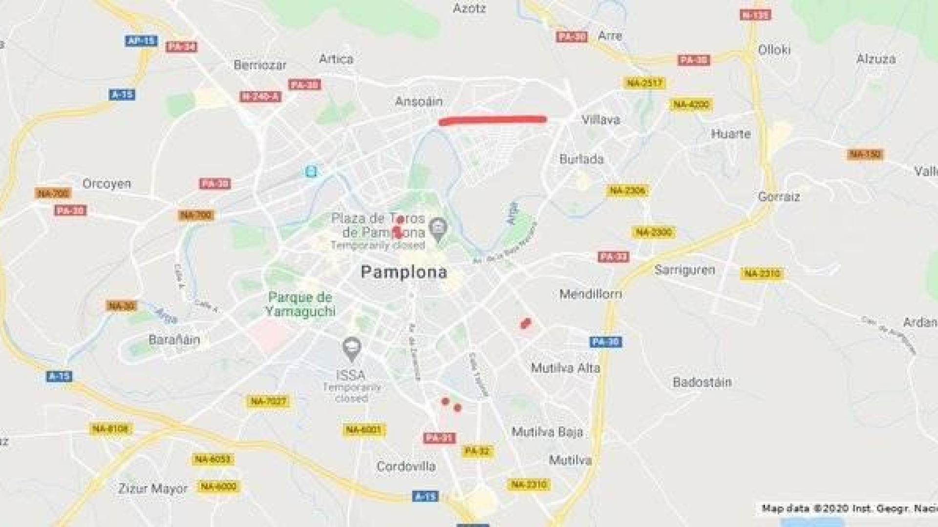 Estos son los cortes de tráfico de este miércoles en Pamplona