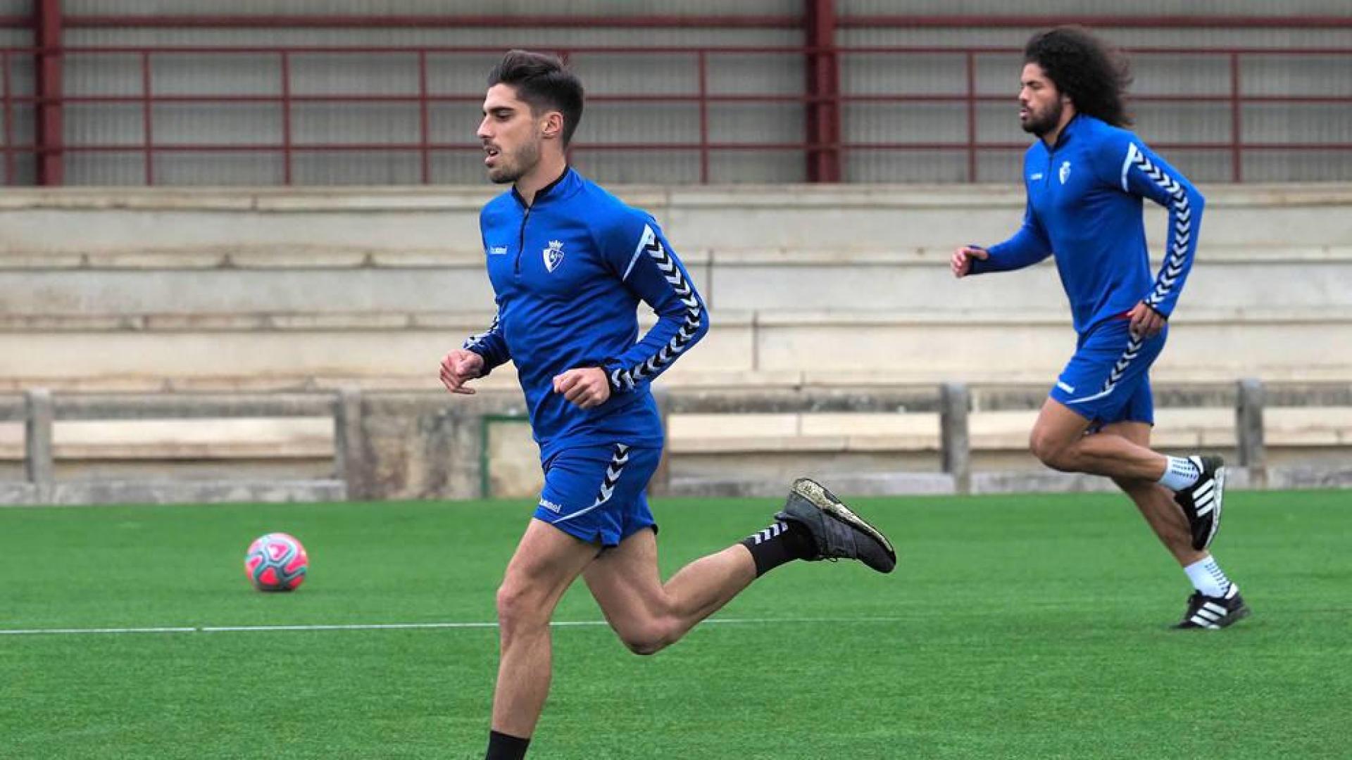Nacho Vidal, durante un entrenamiento en Tajonar.