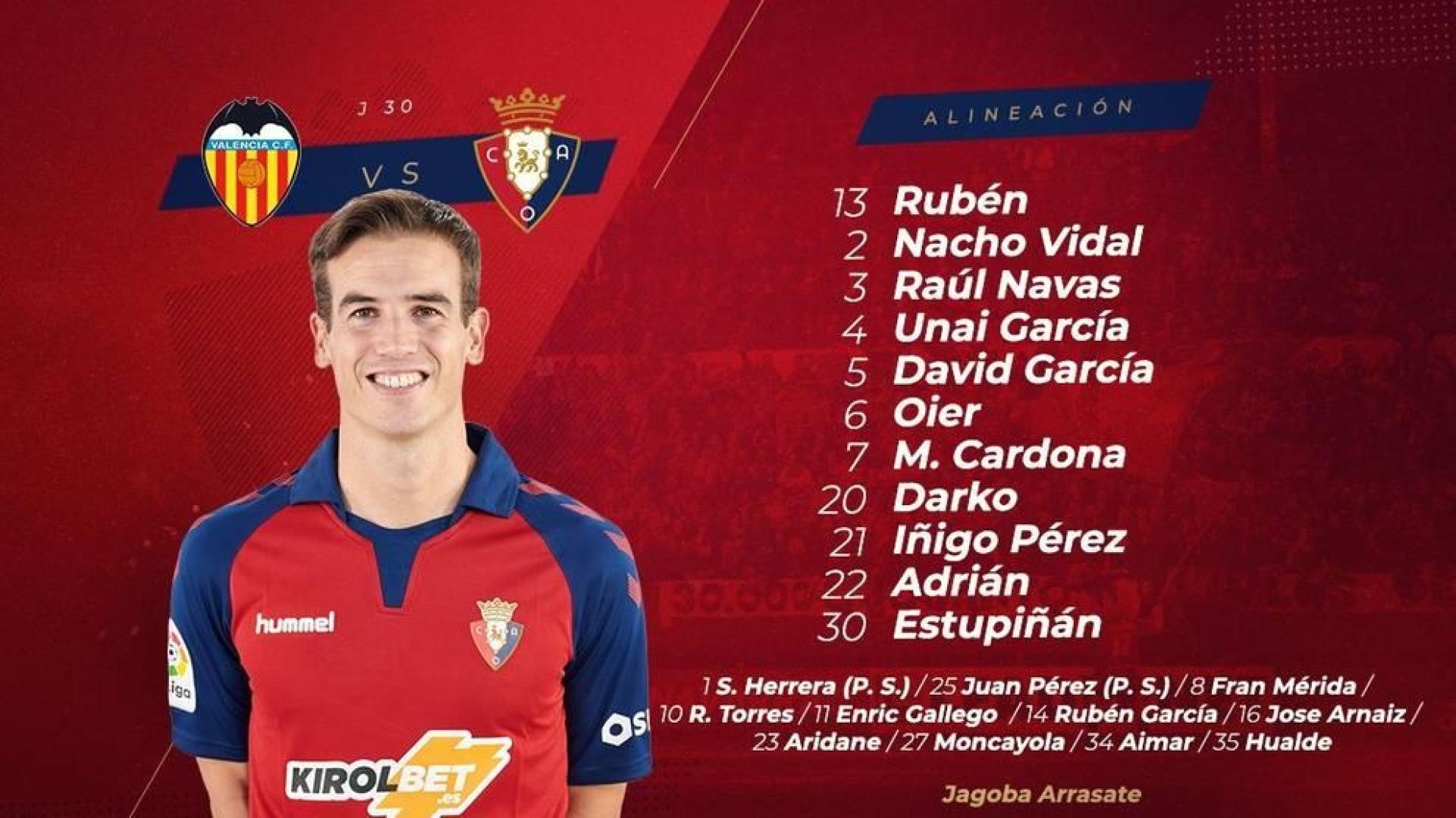 Arrasate repite el mismo once que empató en el Reale Arena