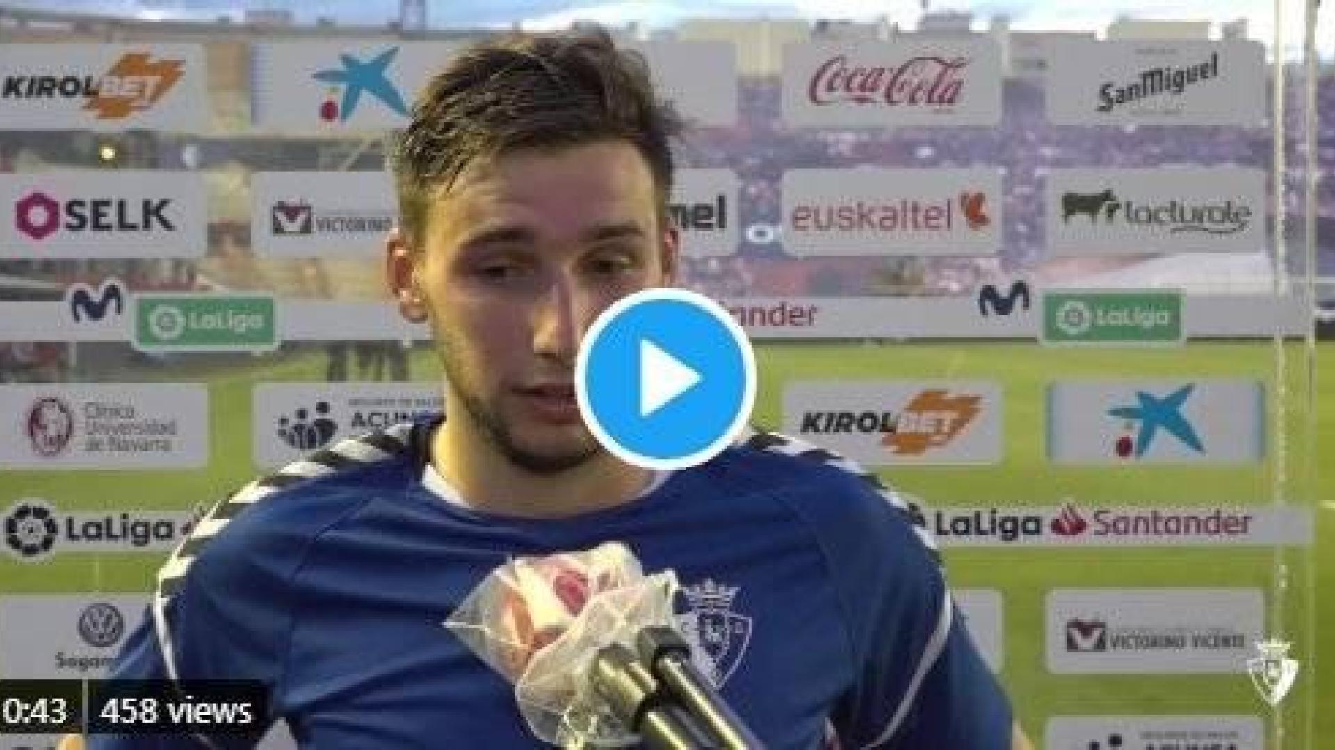 Moncayola, al término del partido contra el Leganés.